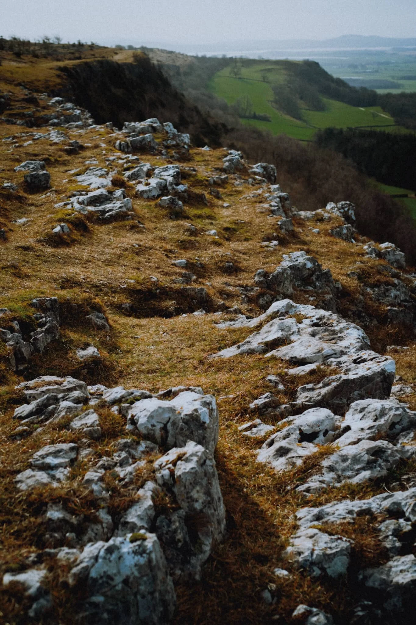  Looking back the way we came, once we&rsquo;d reached Hodgson&rsquo;s Leap. The day was clear enough to be able to make out the Kent Estuary as it flows out into Morecambe Bay. 