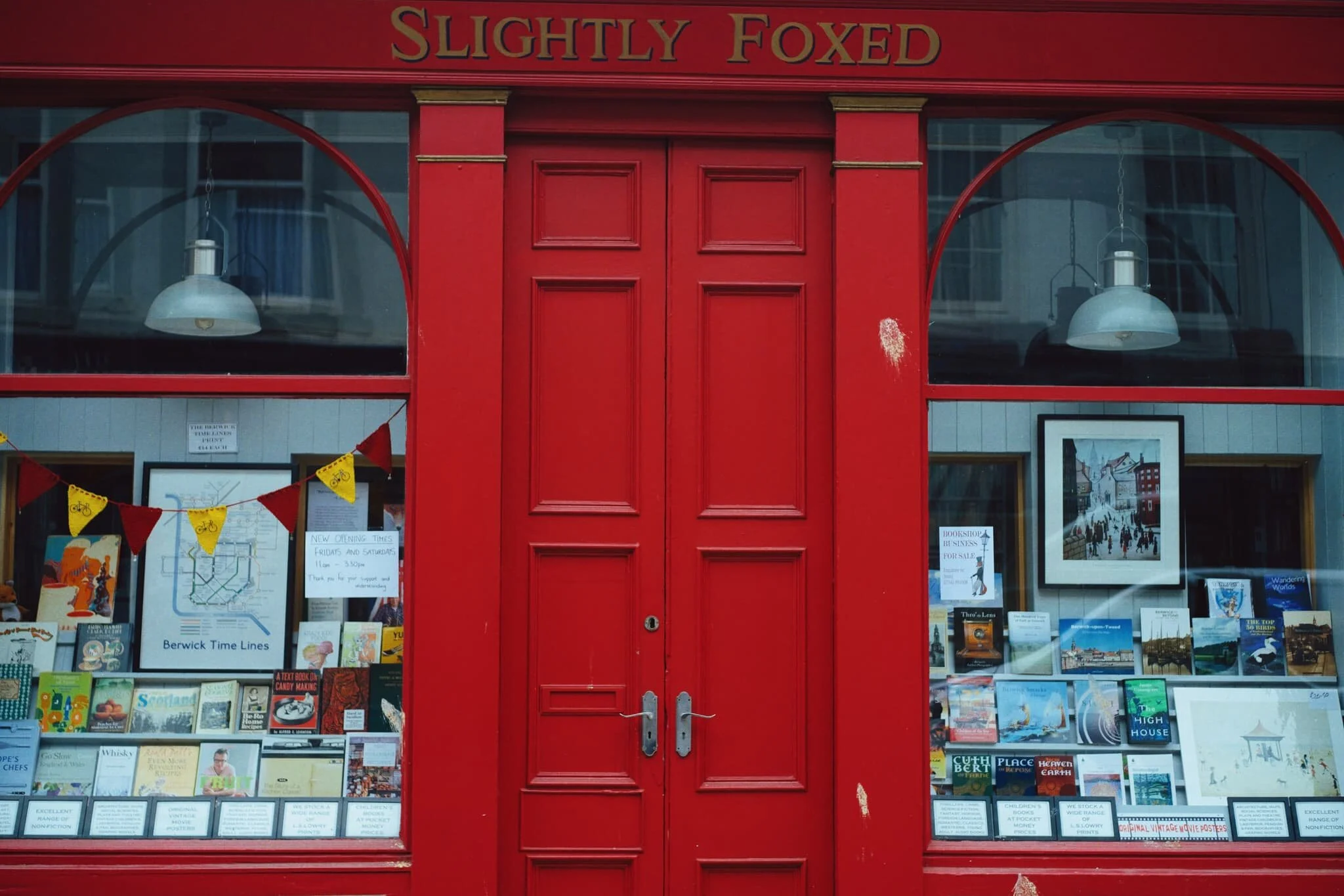  One of our favourite shops in Berwick,  Slightly Foxed . The interior of the shop is almost made out of books, there&rsquo;s so many. 