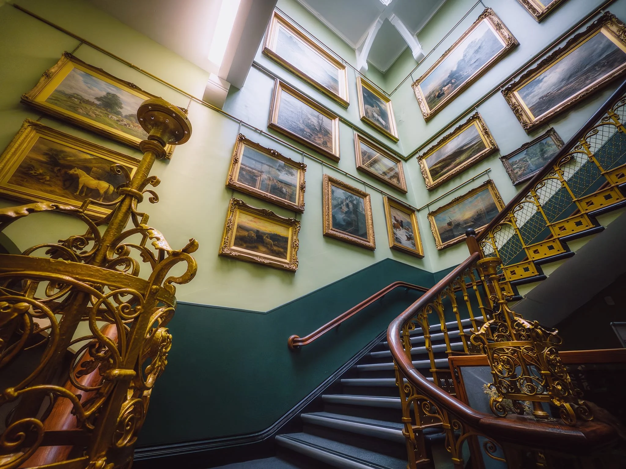 After a ridiculously delicious shokupan toastie at Kohi , our next top was the Blackburn Museum & Art Gallery . It is one of the few purposely built art galleries in the UK, opened in 1874. It still has the original gorgeous wrought-iron gates to the building as you enter.