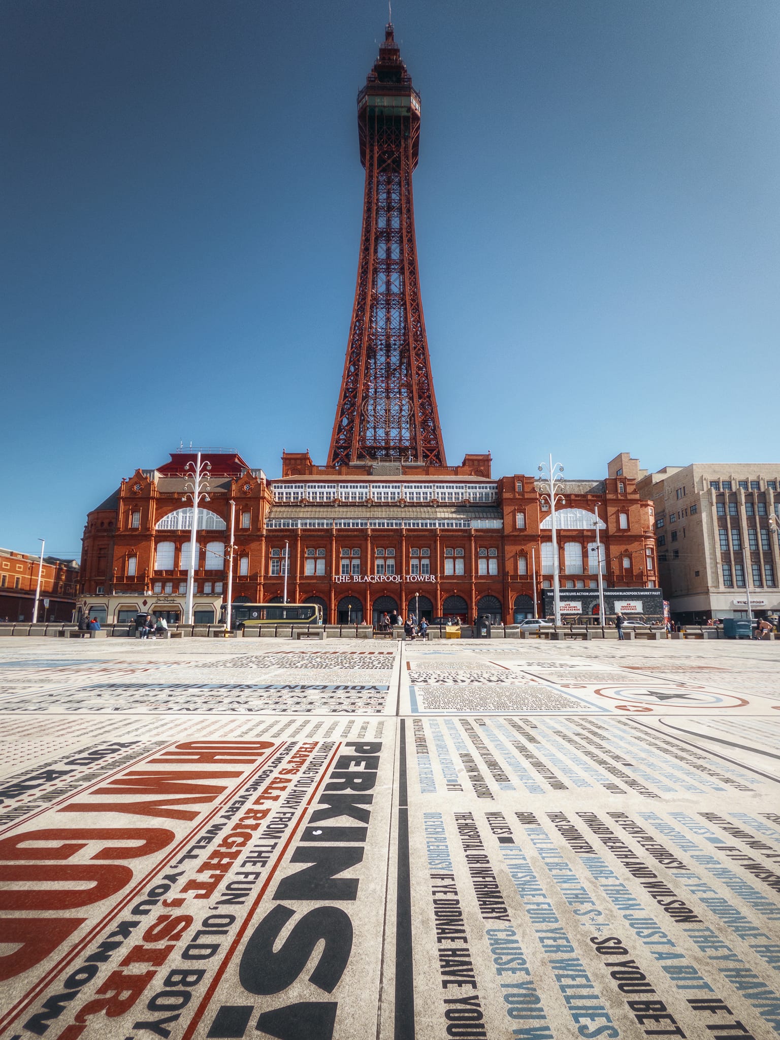 A relatively recent addition to the Tower Headland area is the Comedy Carpet. Unveiled in 2011, it&rsquo;s a 2,200m square installation and features 160,000 individually cut letters spelling out famous one liners from comedy legends.