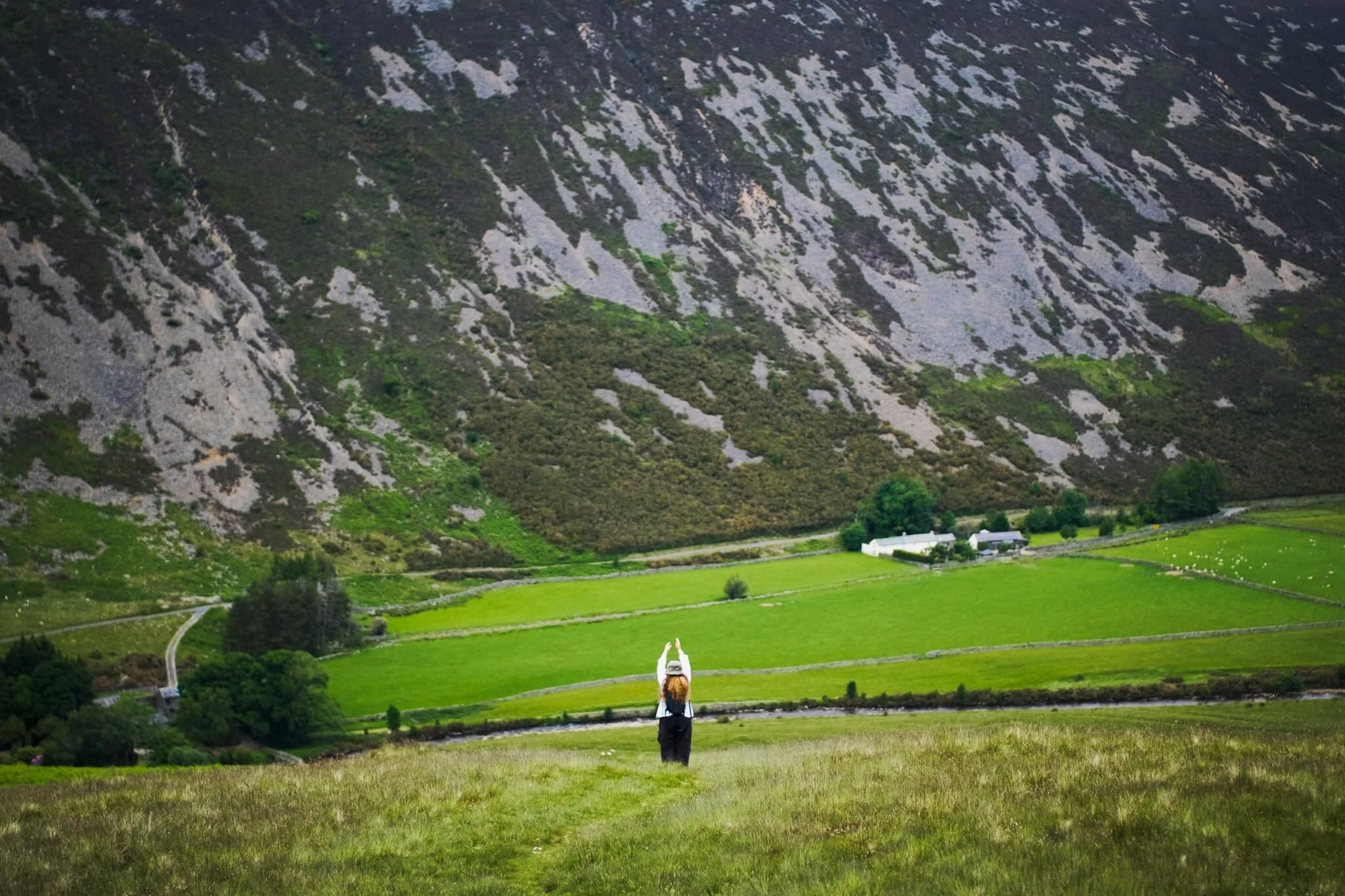 Salutations to the splendour of nature? Or stretching her shoulders and back out?