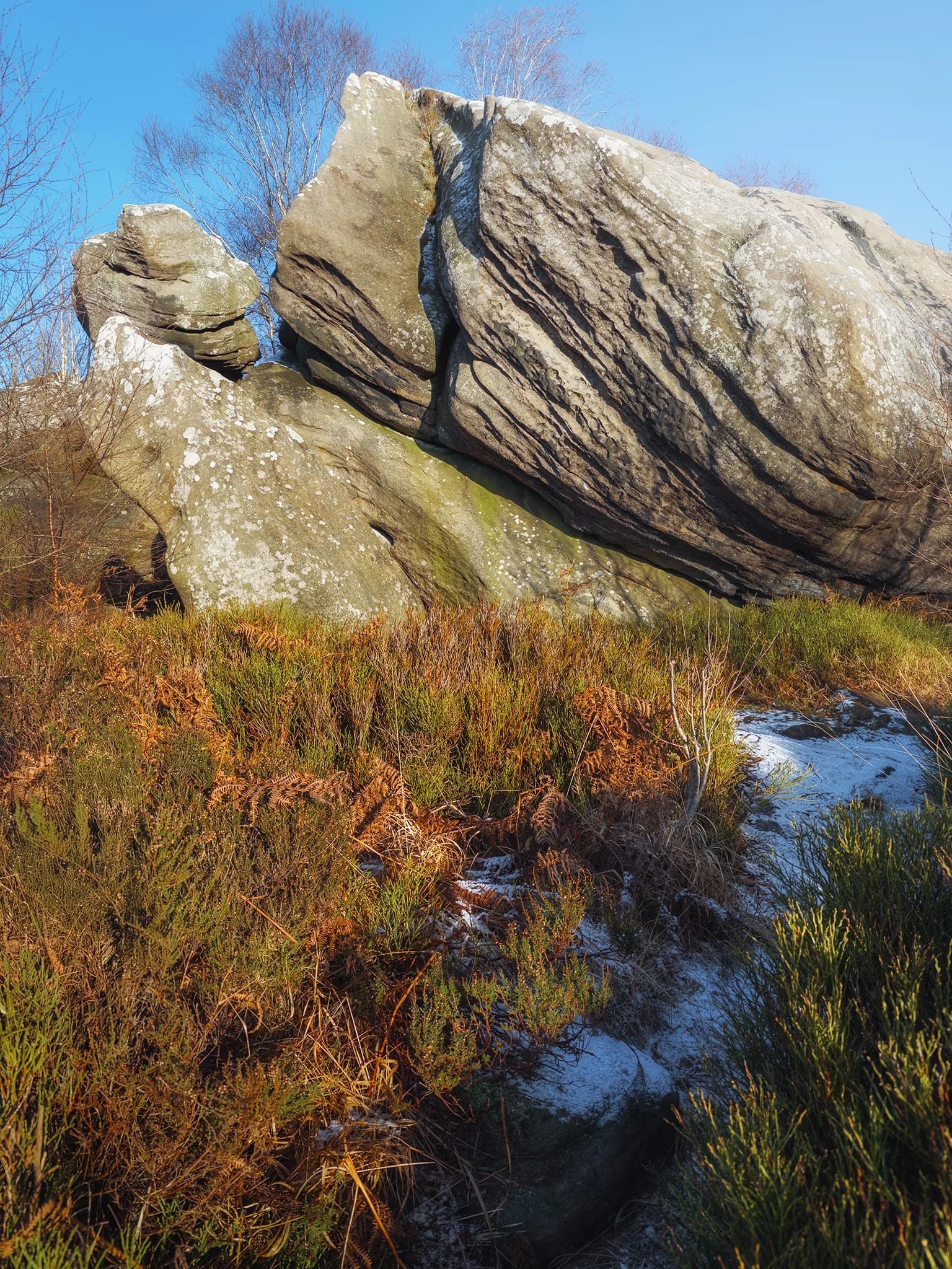  Around these rocks, boulderers were enjoying the challenge of figuring out a way to climb up these unusual angles. 