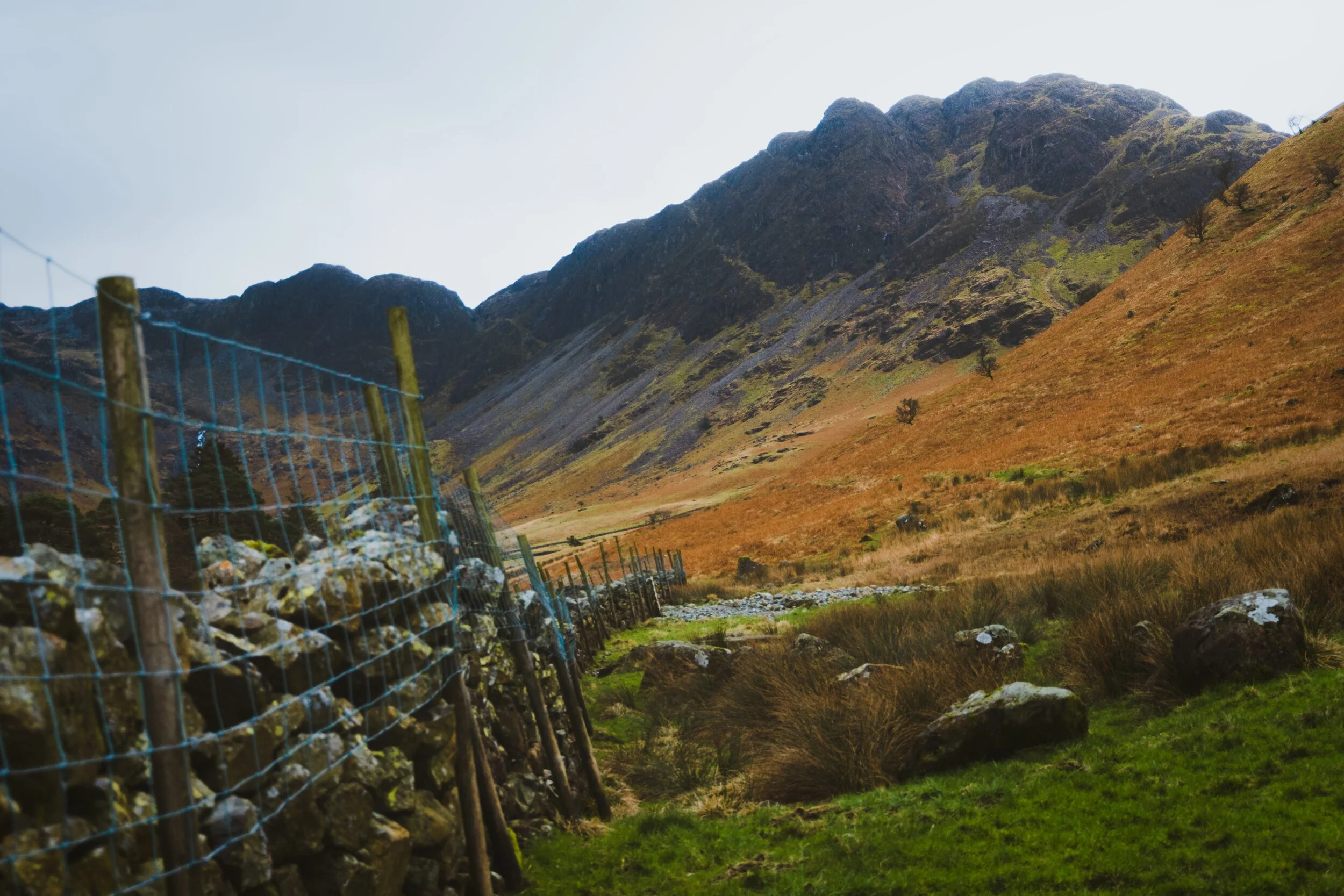 A better look at the fist-like summit of Haystacks, Alfred Wainwright’s favourite fell. To the right of the fell is a little nook called Scarth Gap, which is a steep bridleway allowing access into the next valley: Ennerdale.