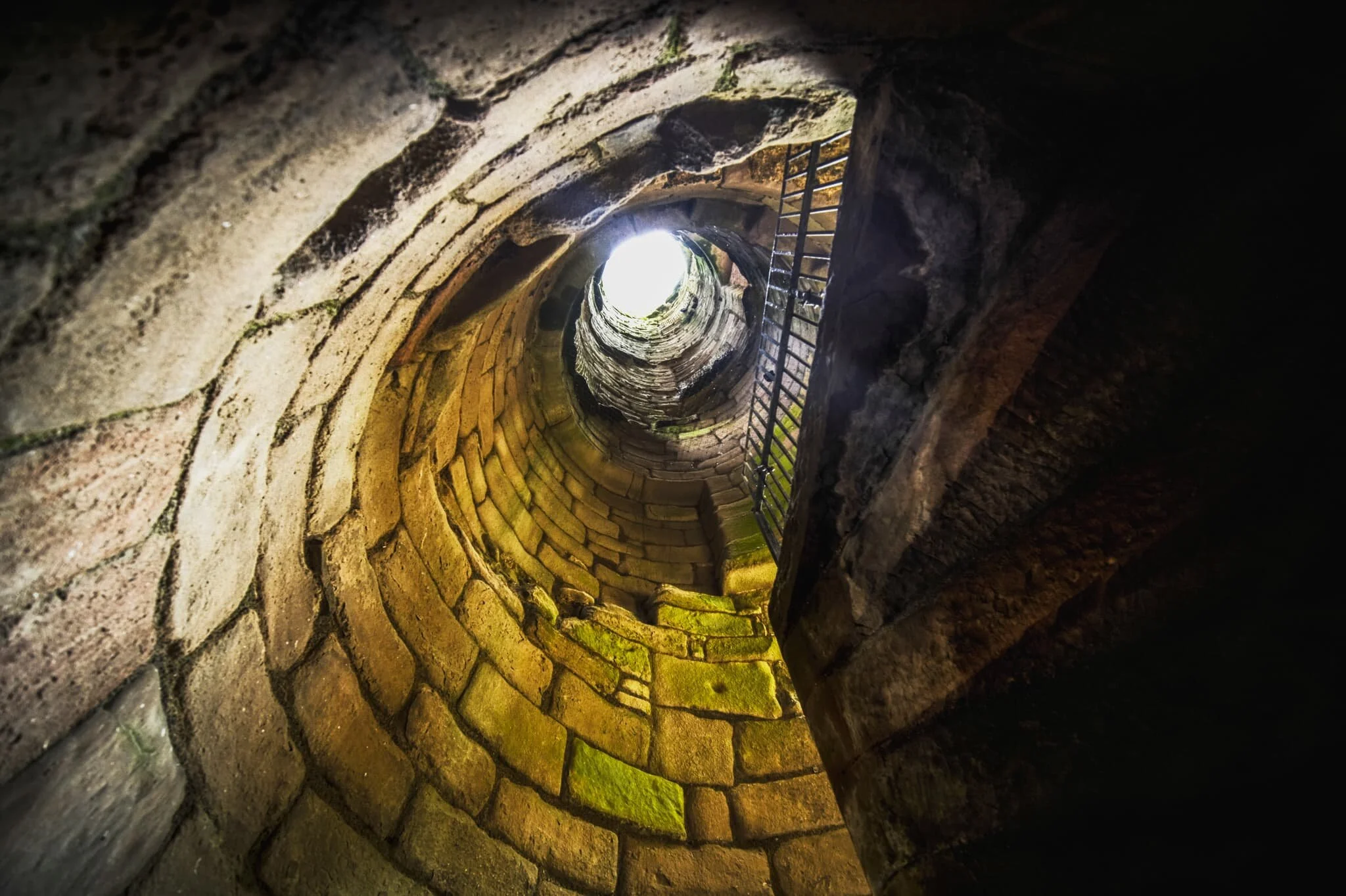  Here I employed some actual HDR photography, first time in many years, in an attempt to capture more dynamic range looking up the stairwell in the Great Tower. 