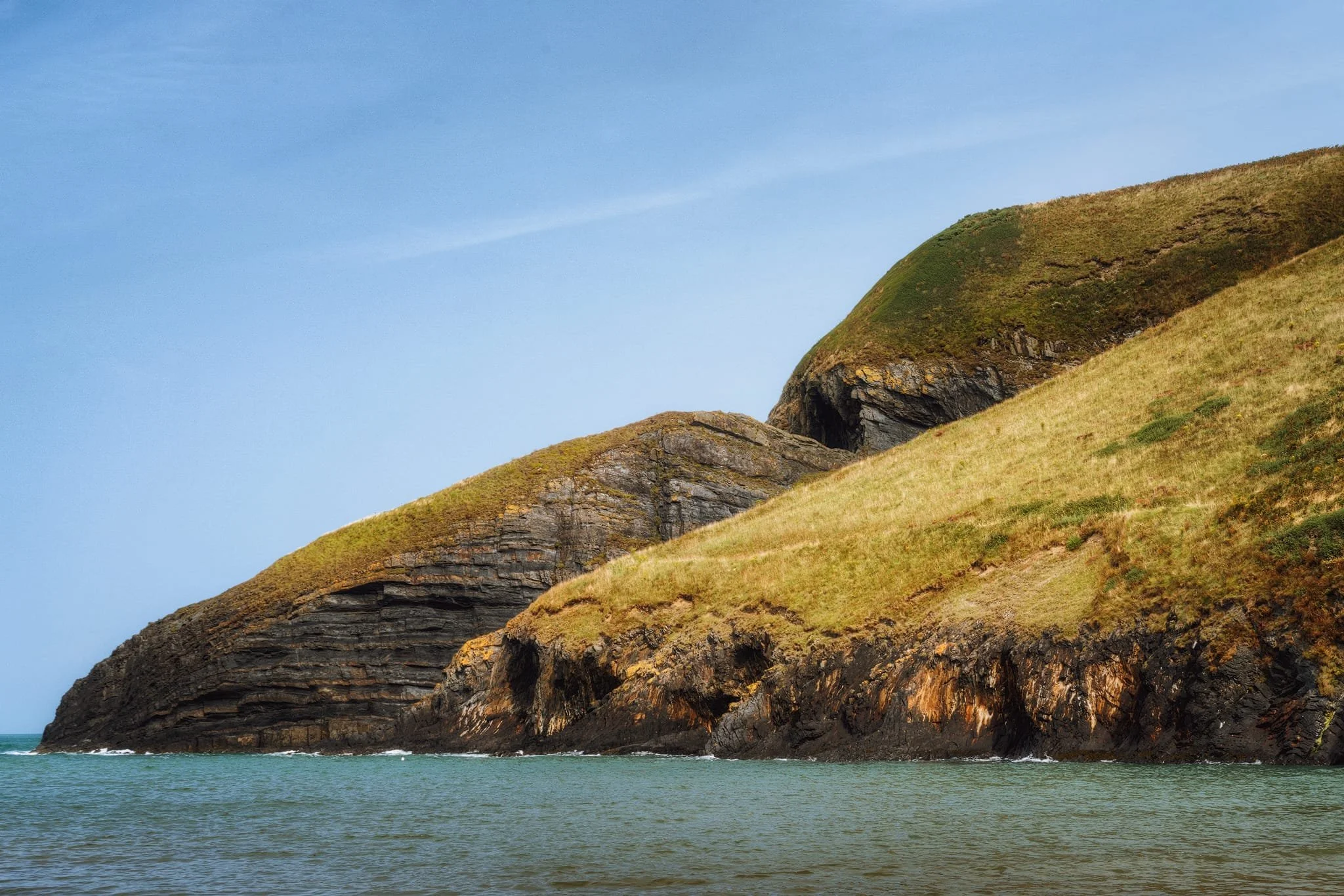 The northeastern folded cliffs of Ceibwr Bay. Look at those layers. Millions of years of fossilised history.  