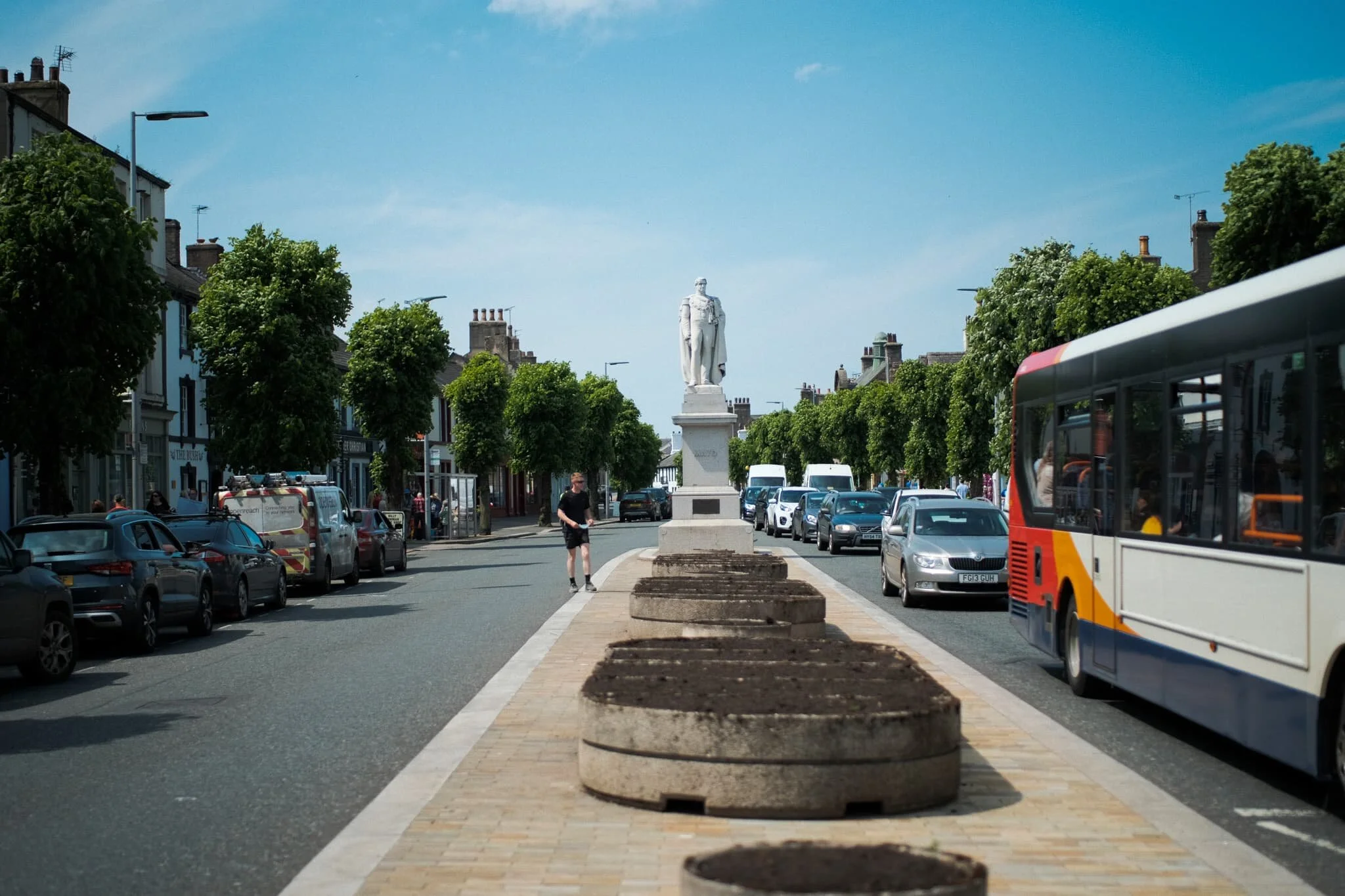 The marble statue of Richard Southwell Bourke, sixth earl of Mayo, MP for Cockermouth between 1857-68. A famous resident of the town. He was assassinated in 1872 whilst visiting the Andaman Islands as Viceroy and Governor-General of India