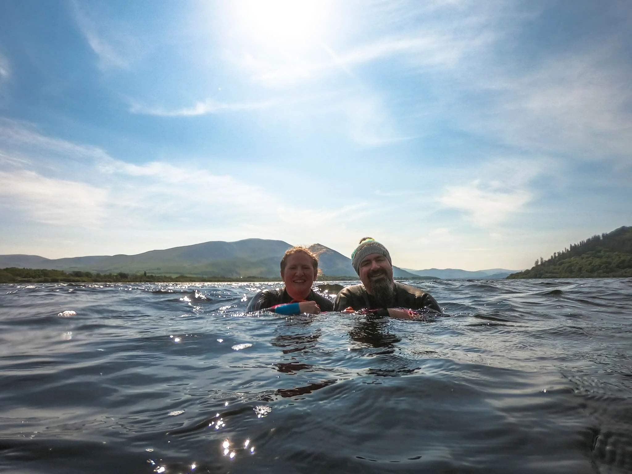 Lisabet and I, swimming in Bassenthwaite Lake! Photo courtesy of Suzanna Cruickshank .