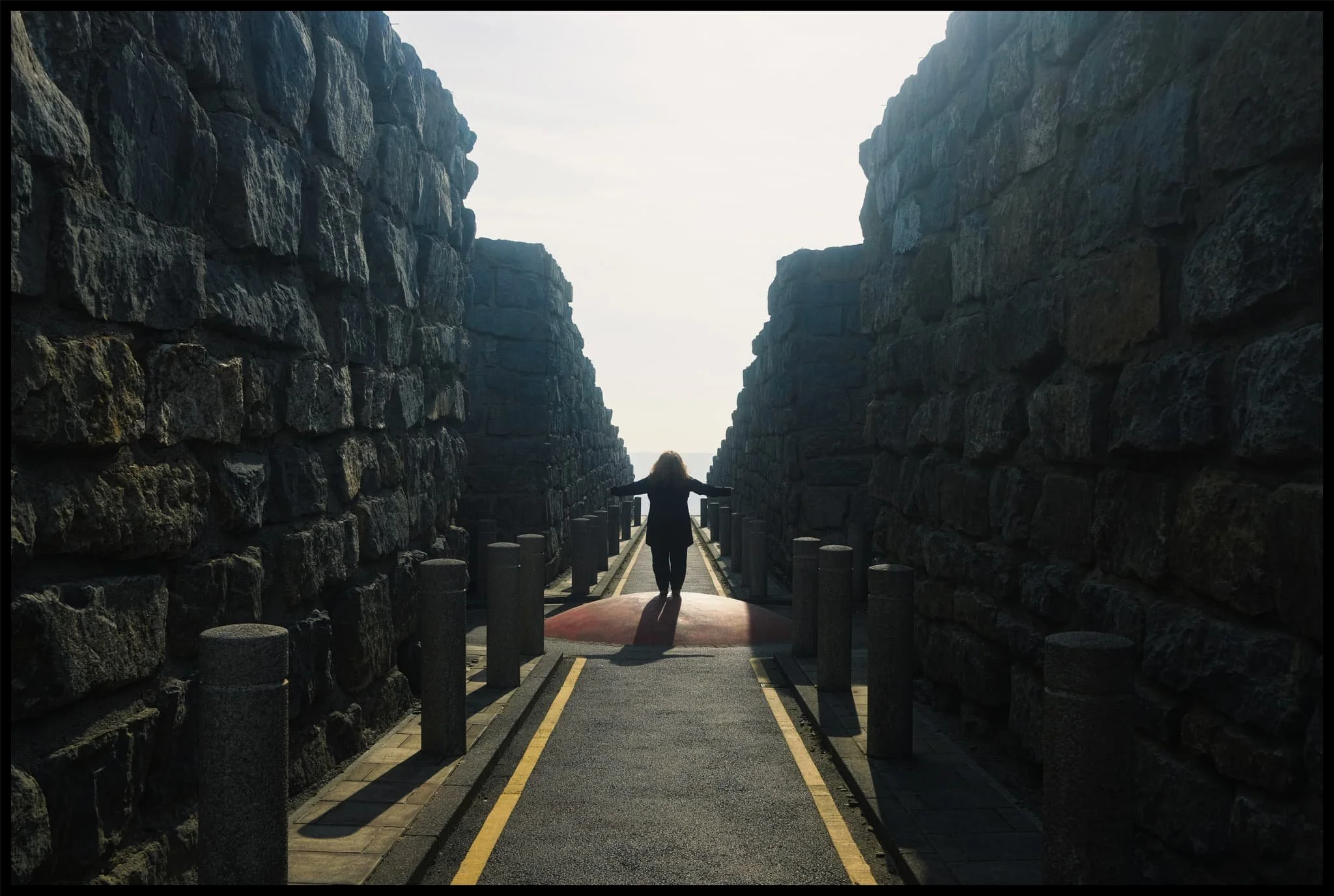  Looking back down the 