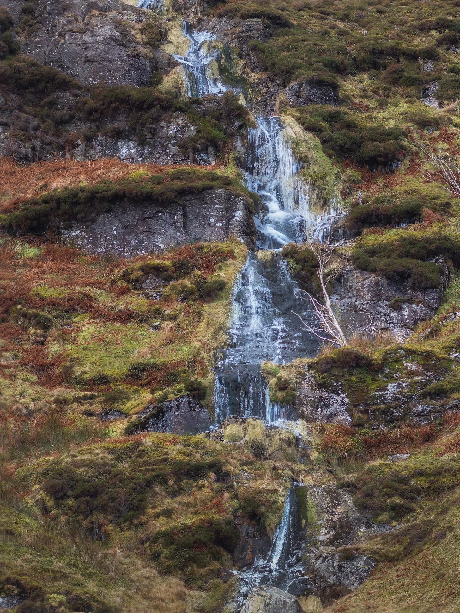  An 8x composition shows the partial freezing of the waterfall. 