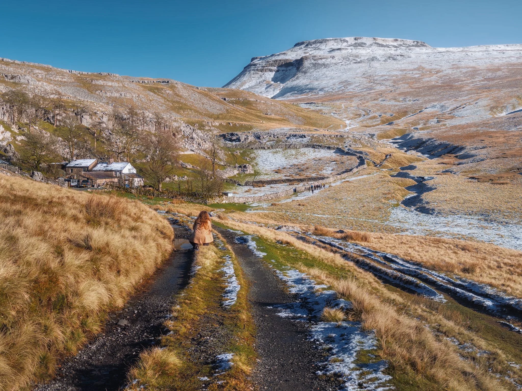 My lovely Lisabet getting those intimate snaps she’s fond of. This track heads straight to the only building in Crina Bottom, the farm. The path onward is just below the farm track.