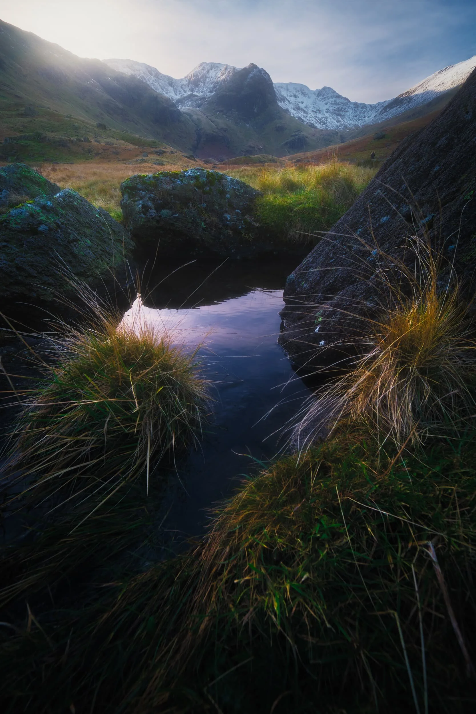 Another group of rocks and boulders housed this little pool that I framed in another composition towards Greenhow End. A single frame shot at f/22 with my ultra-wide 9mm Laowa lens.
