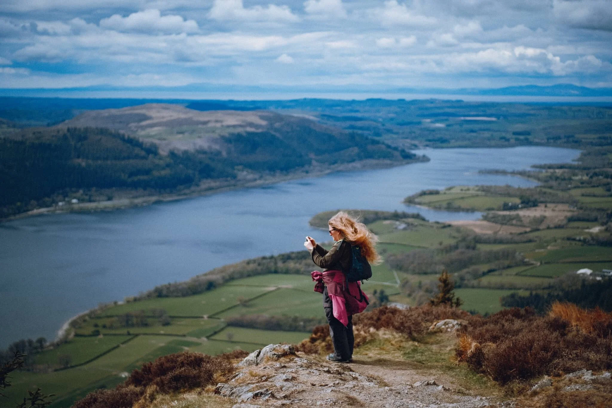 My lovely Lisabet at the summit, getting those views.