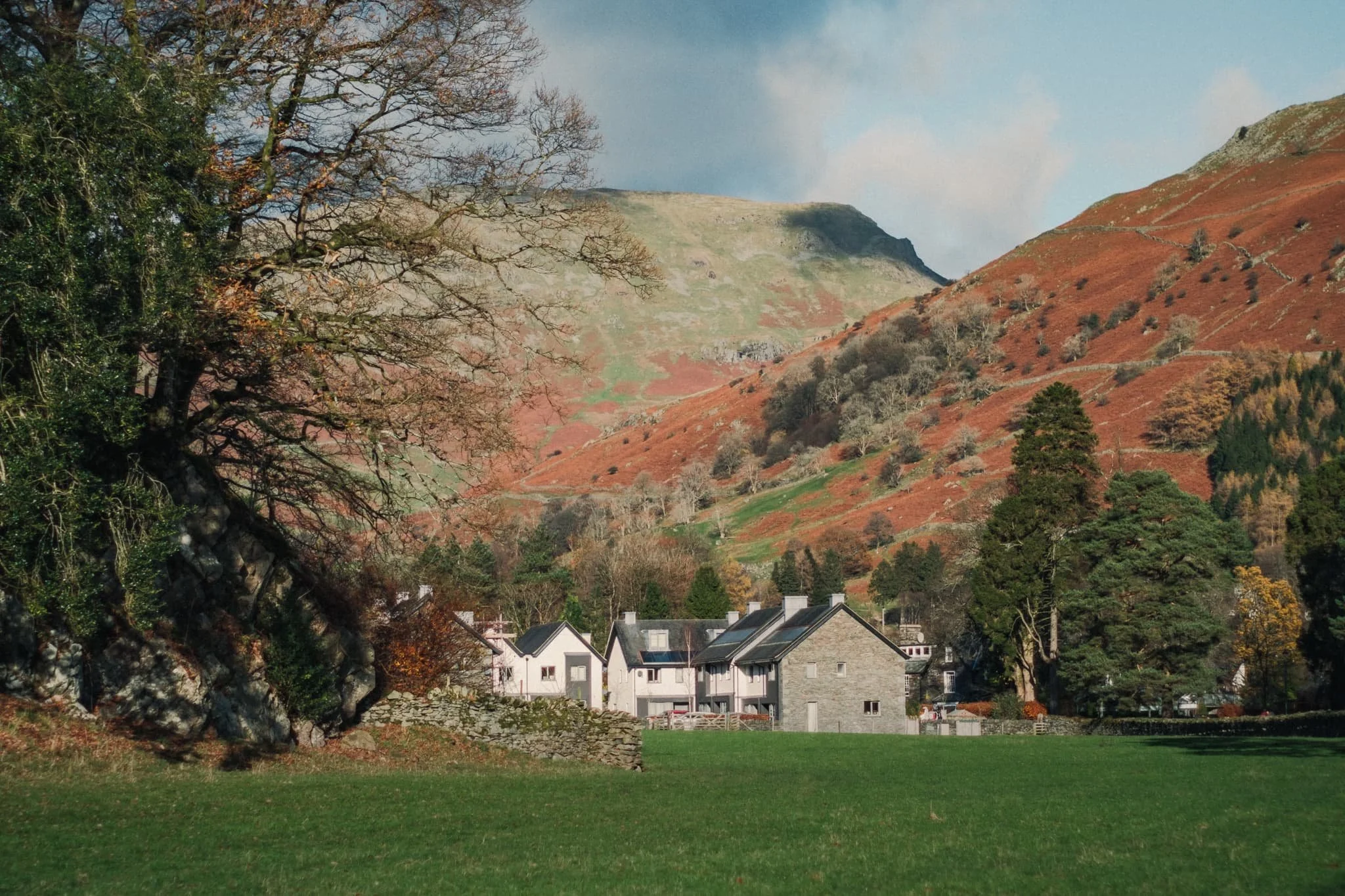  Across Broadgate Meadows, the peak of Seat Sandal is darkened by the clouds above. Back to the car park we go. 