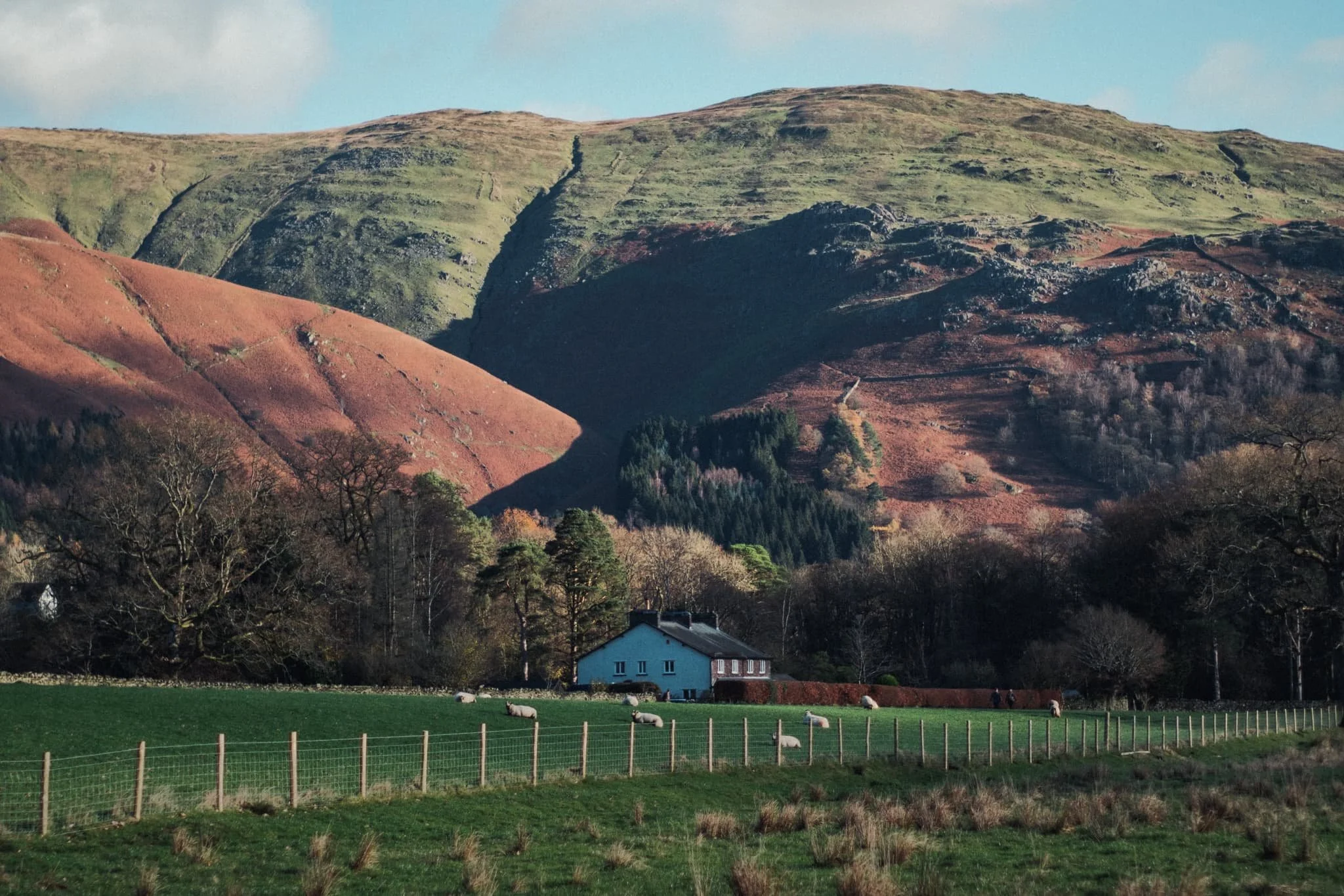  Nearing Grasmere, views of Heron Pike and Rydal Fell soon come into view. Gotta love this time of year for the low angles of light. 