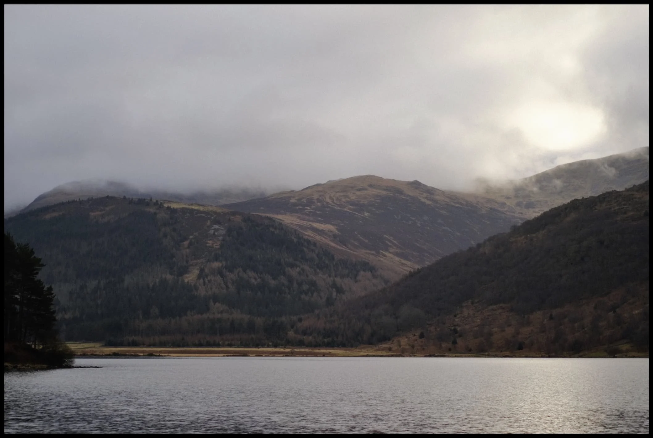  This was the most sun we saw all day. Worth it though. Caw Fell, Haycock, and Scoat Fell fight with the clouds. 