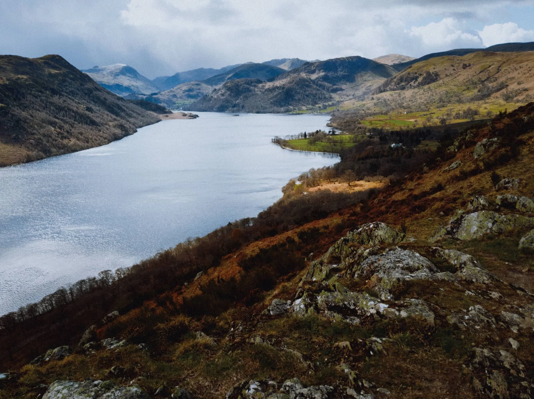We came off the Ullswater Way to admire the views down Ullswater towards the Patterdale and Helvellyn fells. Truly incredible scenes.