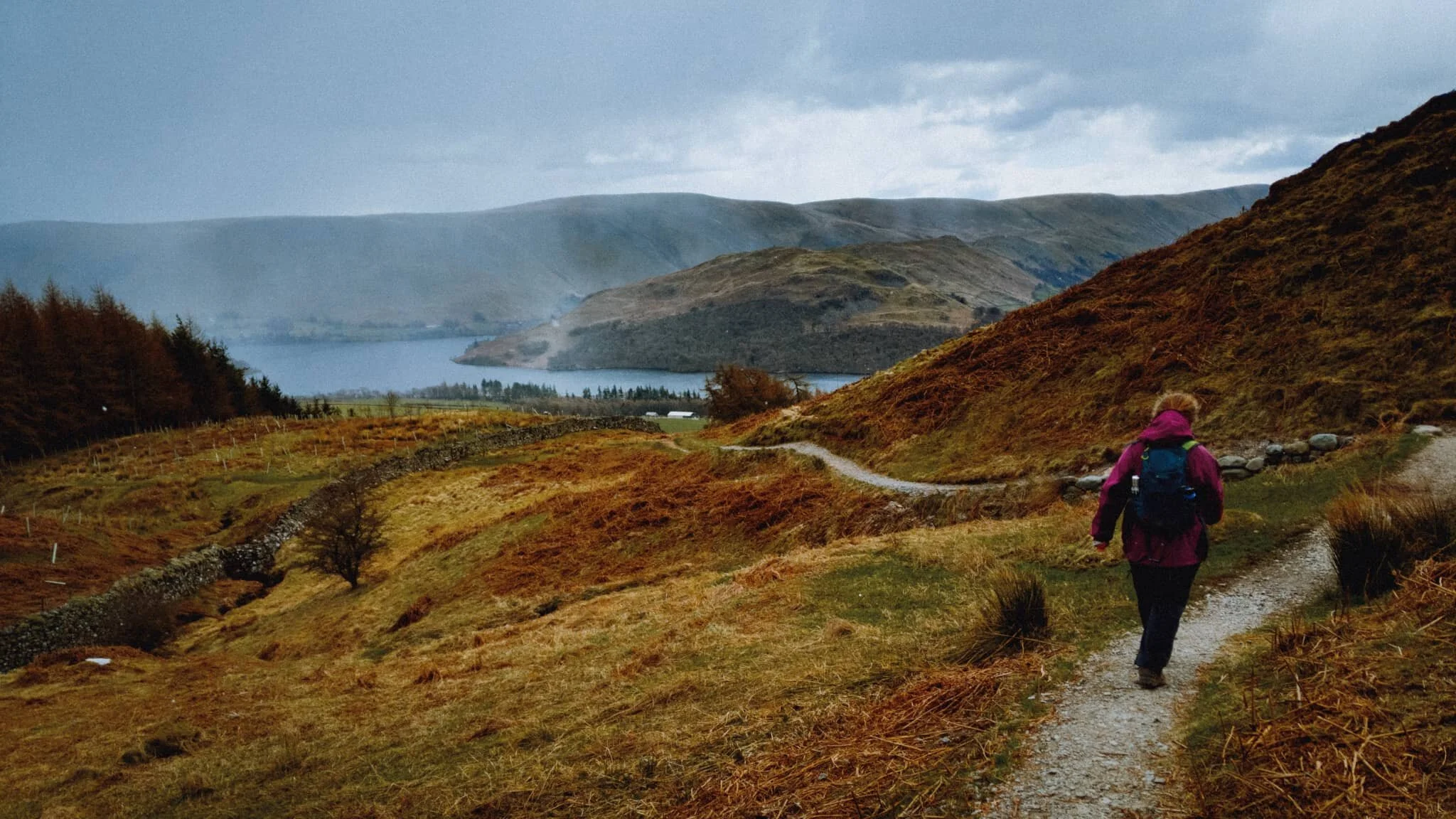 As we started to round Gowbarrow’s eastern shoulder, the snow squalls came thick and fast.