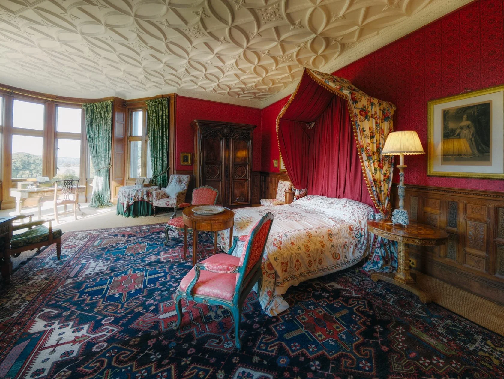  The Duke&rsquo;s Bedroom. Occupied by the 7th Duke of Devonshire during the latter years of his life. It is said that Holker remained his favourite residence even after he had inherited Chatsworth and all the other Devonshire houses. 
