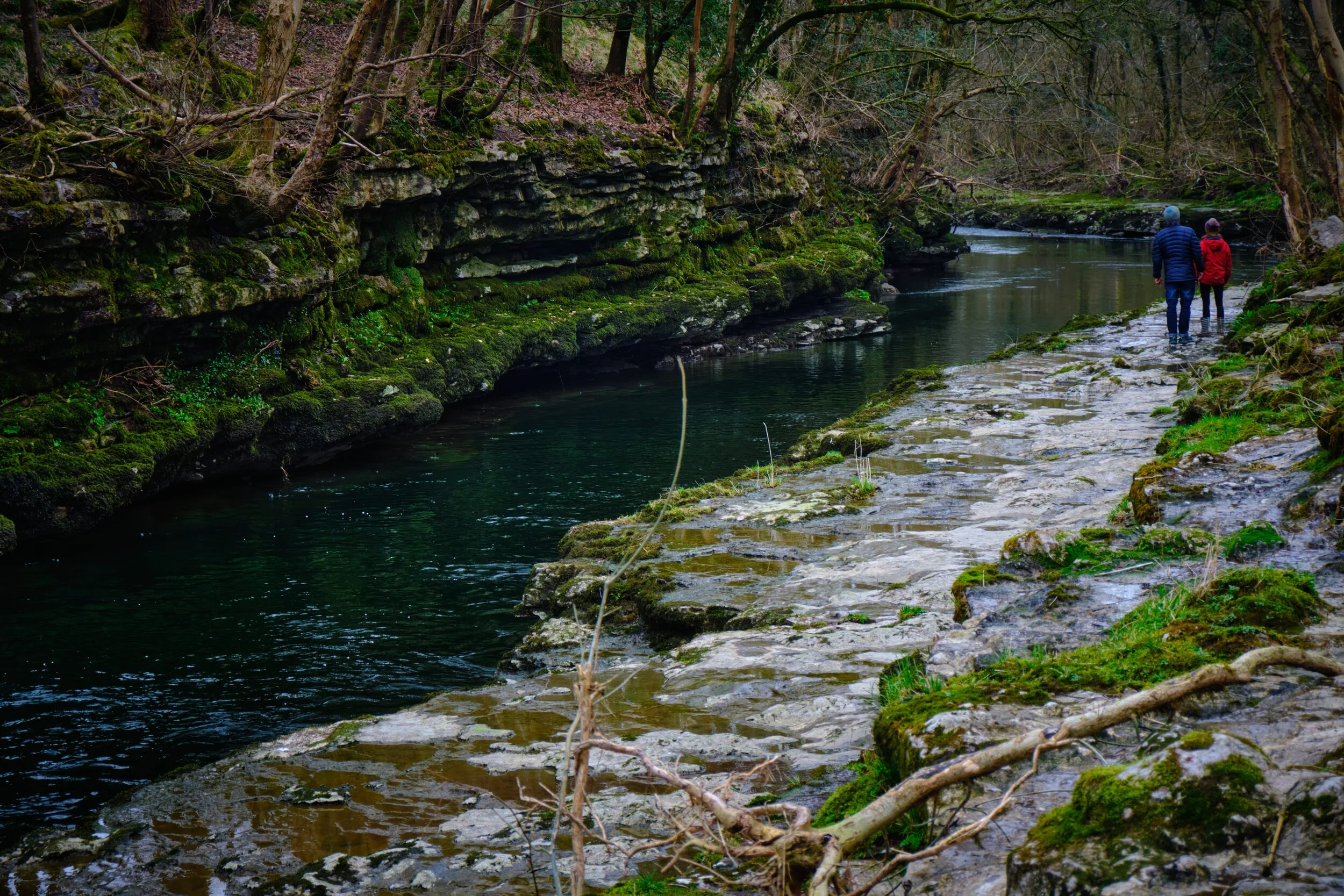 A couple enjoy a little wander in the gorge. Who knows how deep the river gets here…