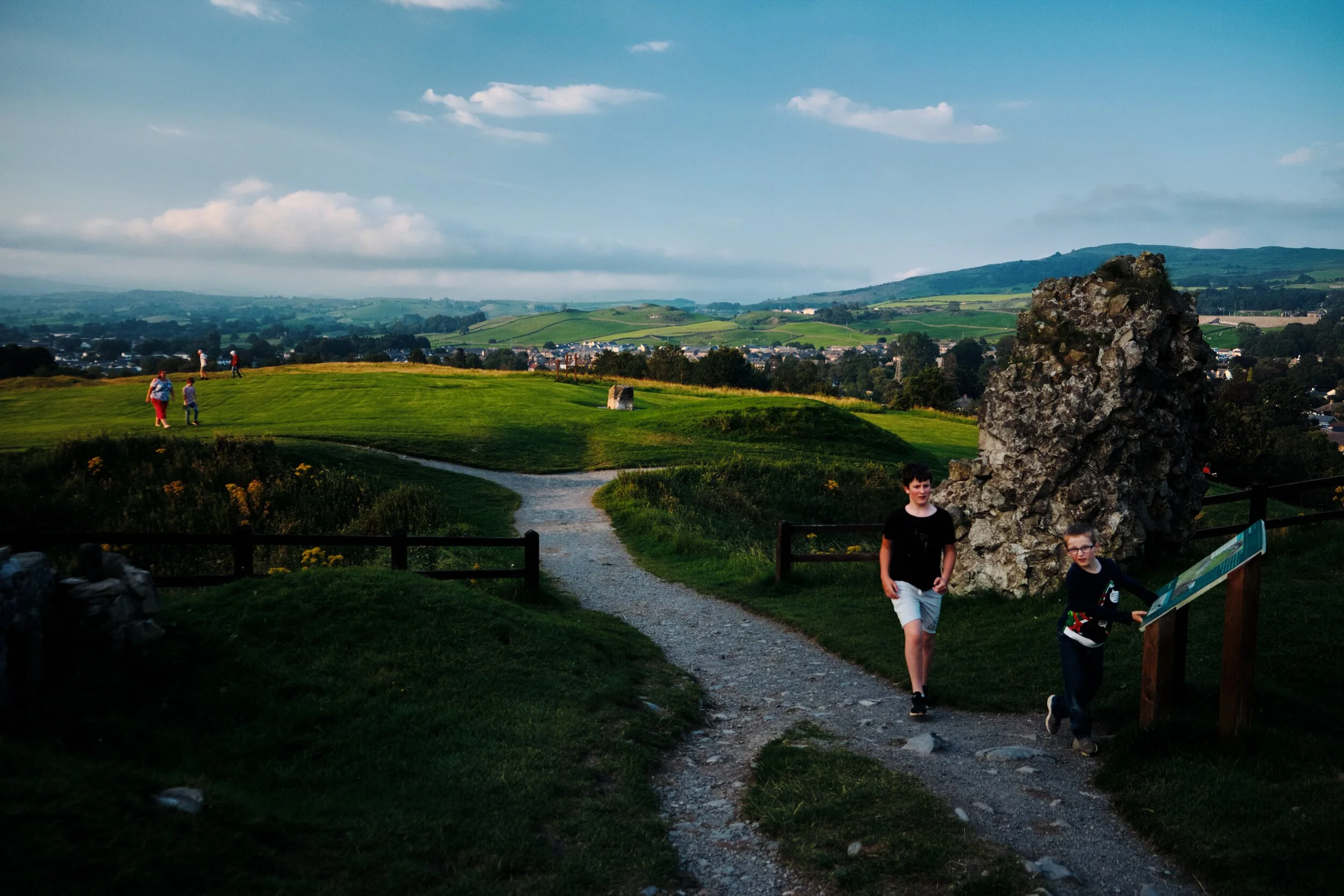 I’m followed into the Kendal Castle ruins as I look back for a more panoramic view.