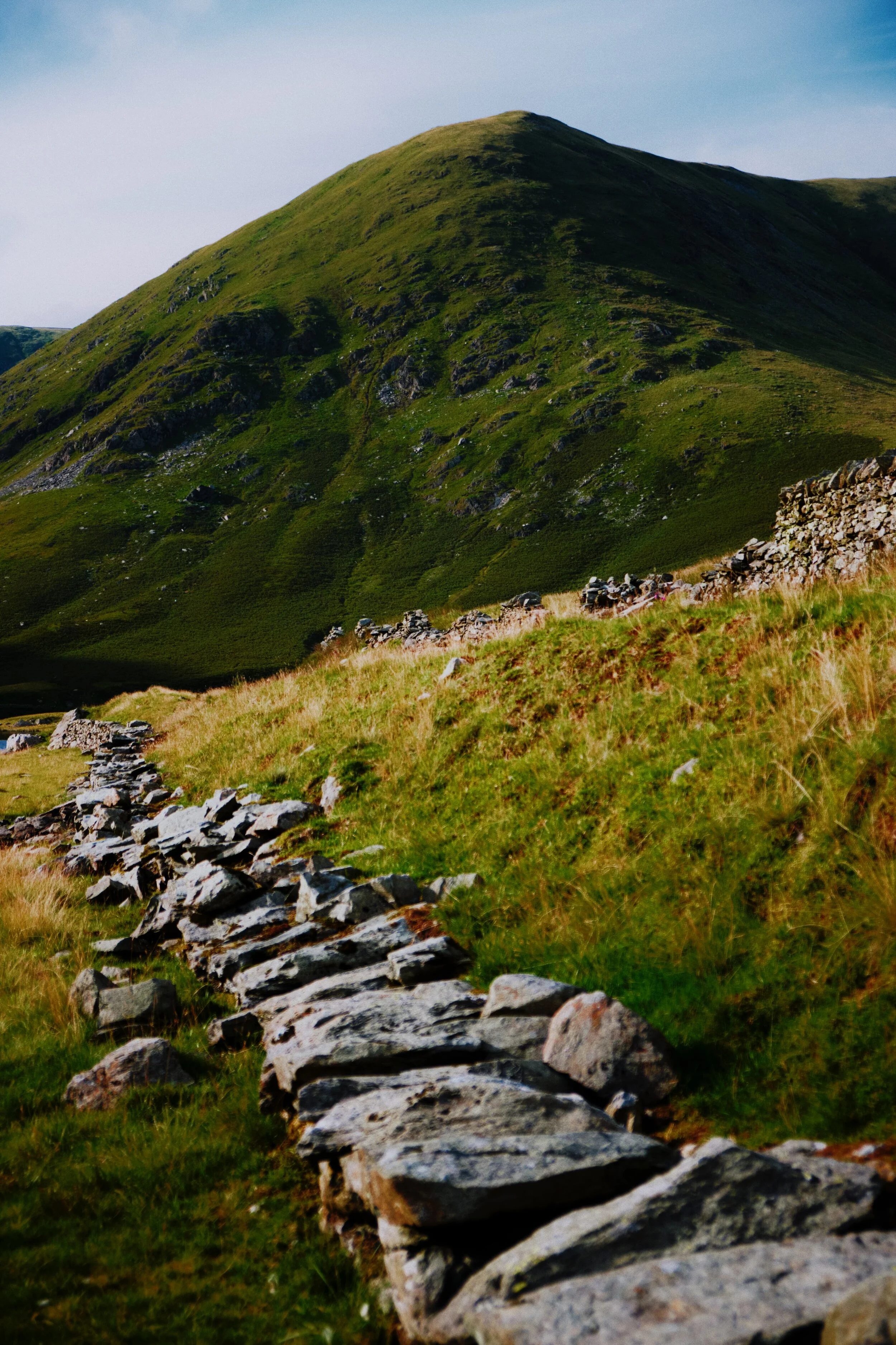 Soft light catches Lingmell End.