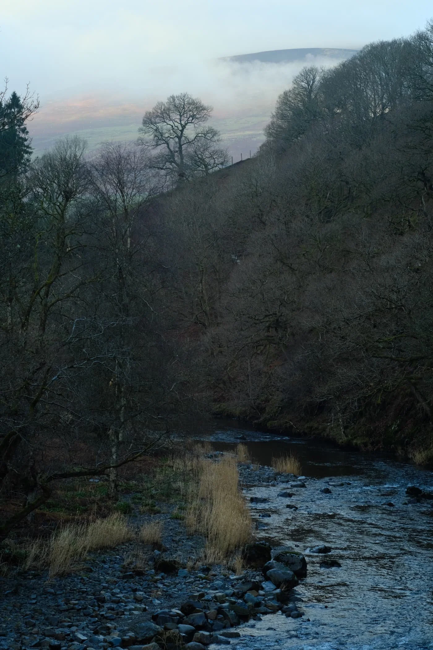  The shoulder of Lonscale Fell high above the Greta Gorge. 