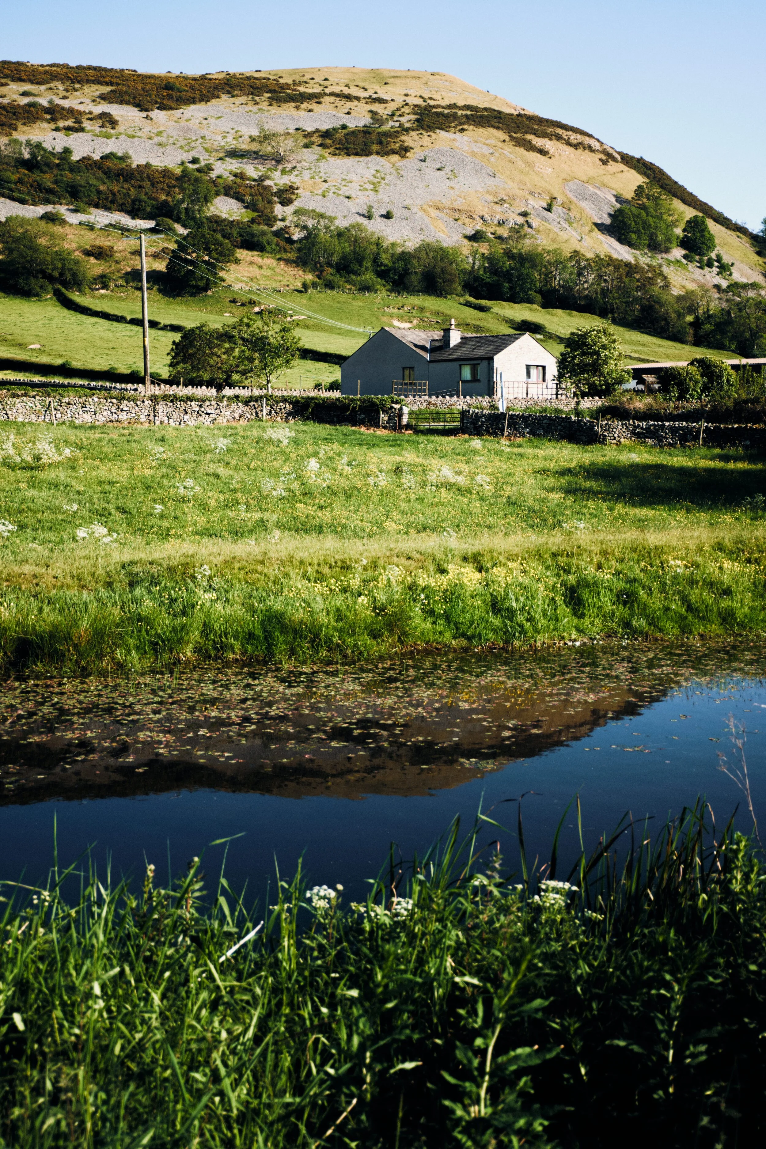 The canal was so low and still that it offered irresistible reflections of Farleton Fell.