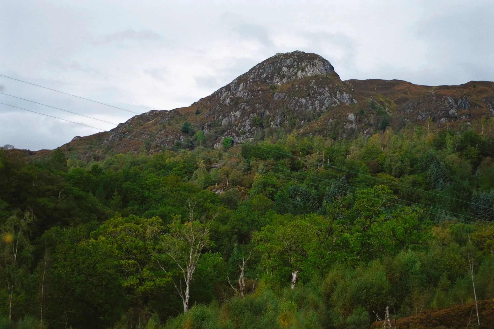  After returning to Trossachs Pier, we moved the car a short distance to the Ben Venue car park. We weren&rsquo;t about to tackle Ben Venue itself; despite being &ldquo;only&rdquo; 700 m high or so, it&rsquo;s notoriously steep. Instead, a considerably smaller crag— Creag Noran , only a 10-minute walk or so—promised lovely views to Ben A&rsquo;an, Ben Venue, and across to Loch Achray. It did not disappoint. This is Ben A&rsquo;an&rsquo;s southern profile from  Creag Noran . 