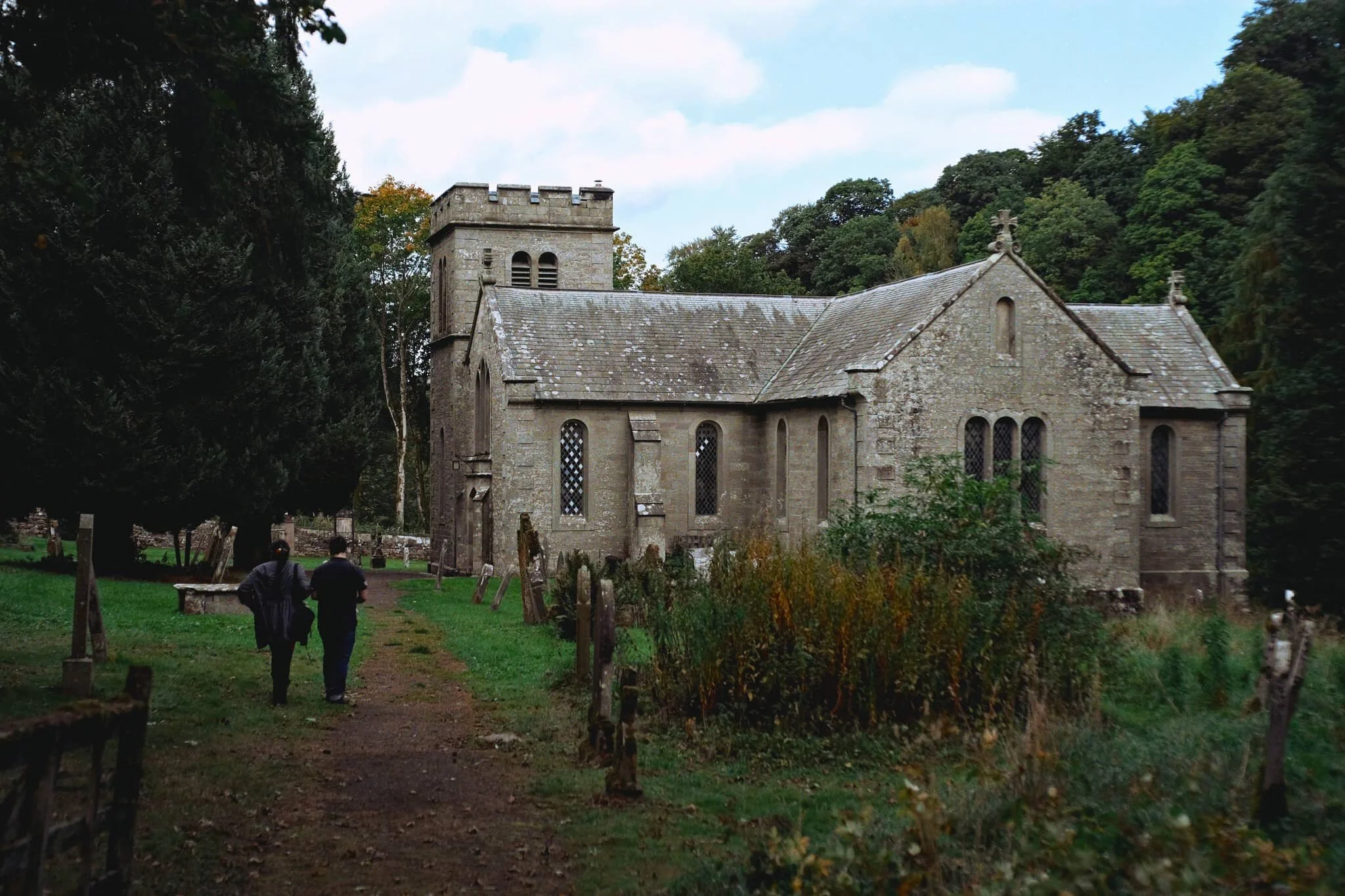  The track took us past St. Peter&rsquo;s church in Askham. Some of its windows and gravestones have seen better days. 