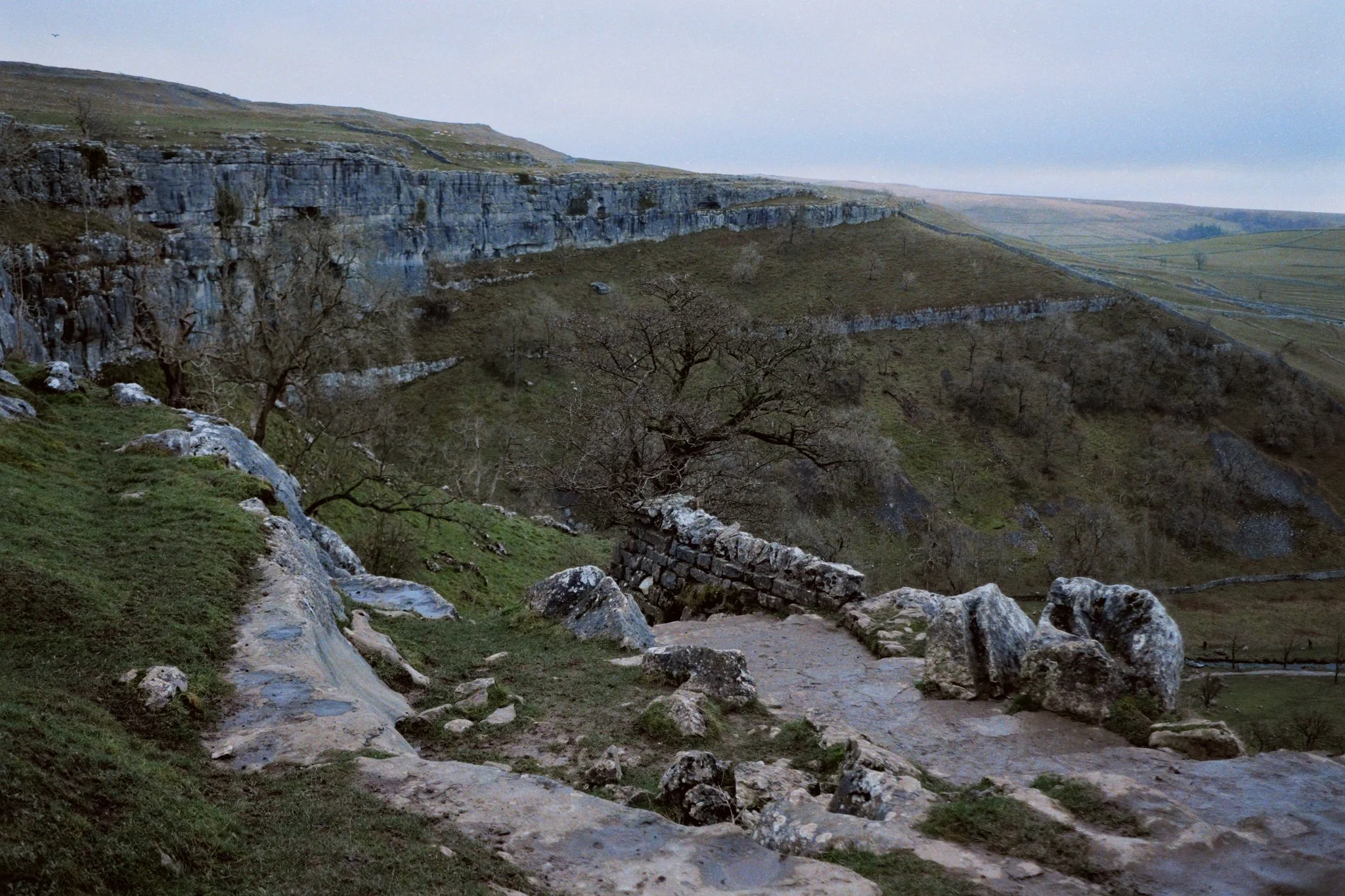 As we near the top of the steps, the views across the Cove to the fells beyond soon open up.