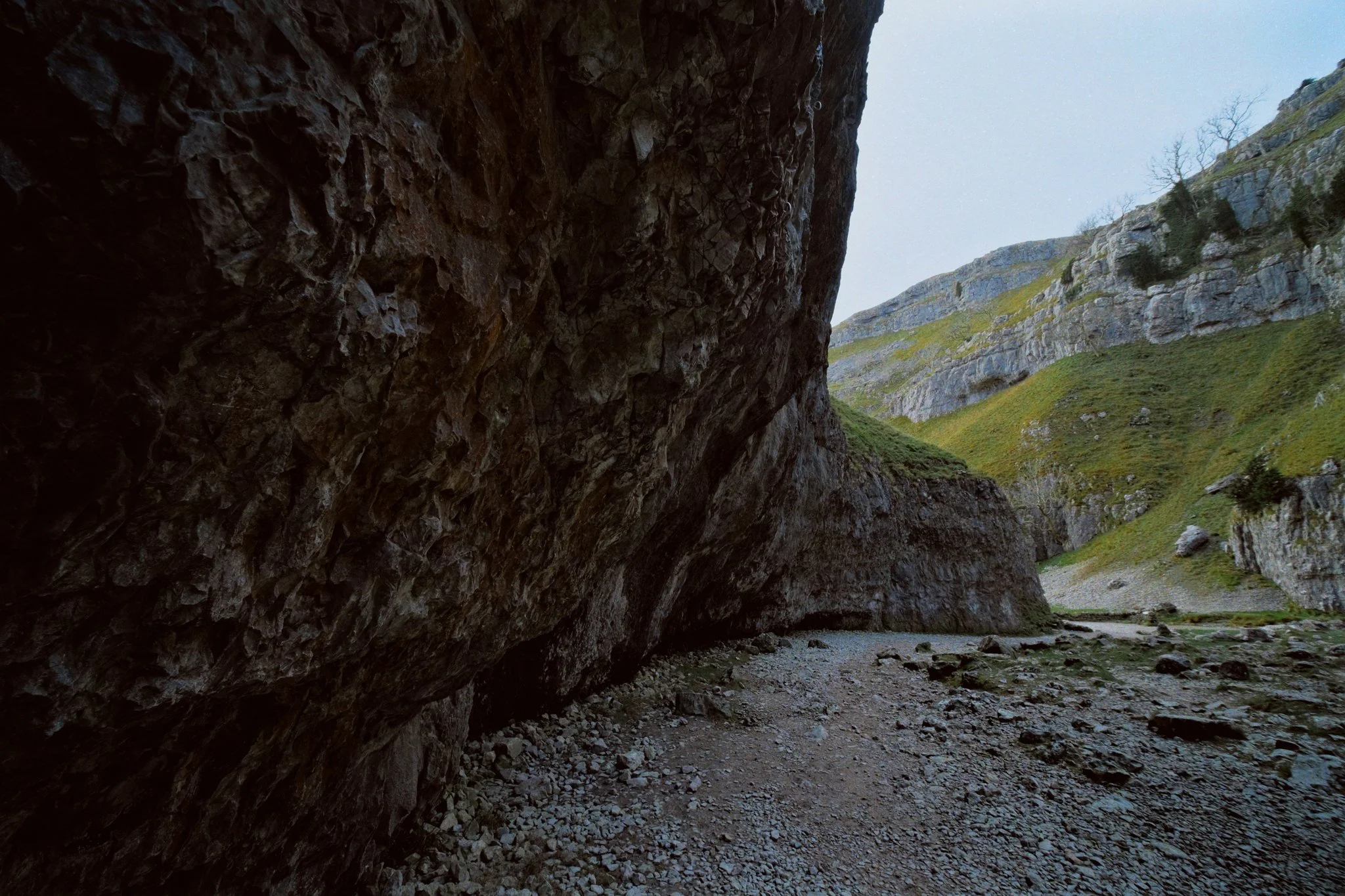 Much of Gordale Scar’s walls actually lean over, dripping water into the gorge.