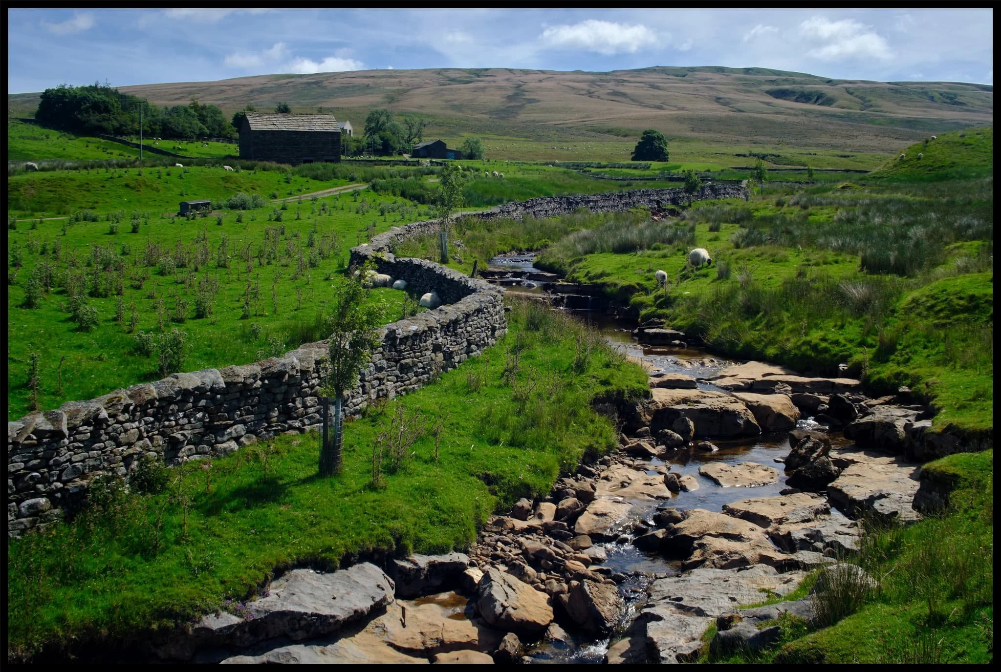  A dry Hell Gill Beck reveals the riverbed formations its been carving. Further up the beck as you go up the fellside, the river has cut an impressive gorge that I&rsquo;d like to explore one day. 