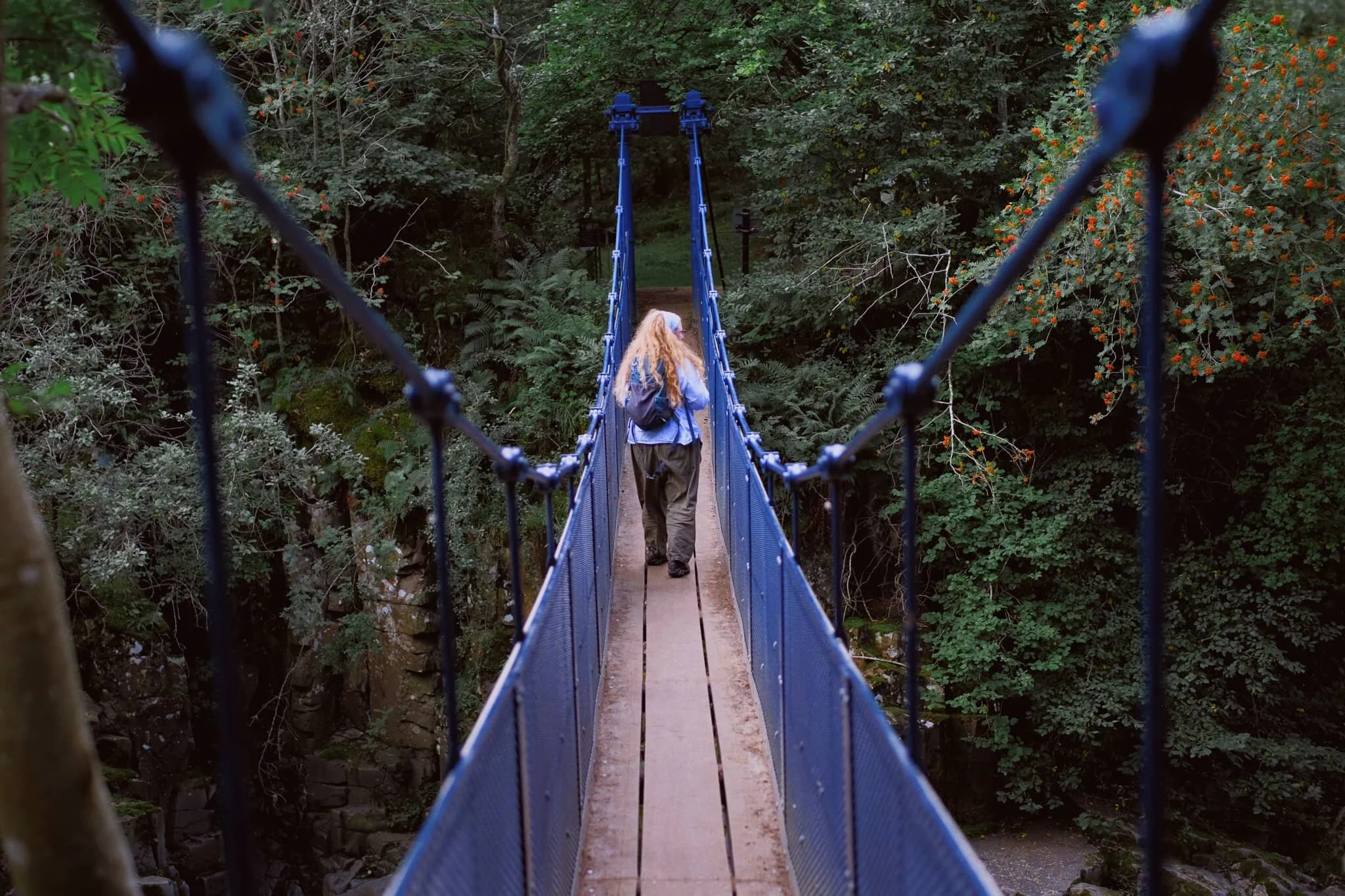 The Pennine Way heads along this footbridge, which crosses the River Tees below. It’s an old ‘un, too, so all the signage requests people cross it one at a time.
