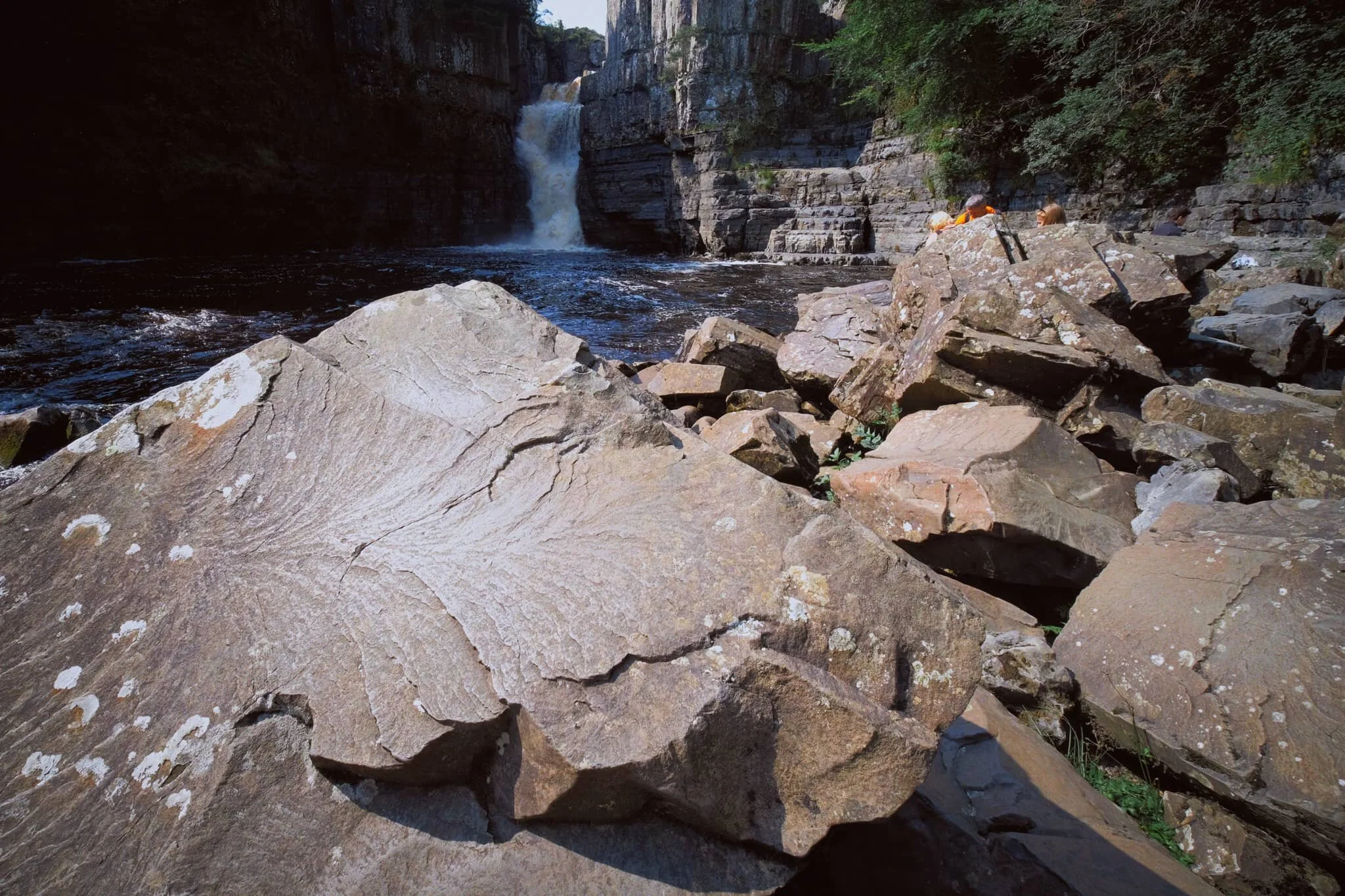 After thousands and thousands of years, as the waterfall carves its way back up the River Tees, it’s left behind boulder with fascinating shapes and textures.