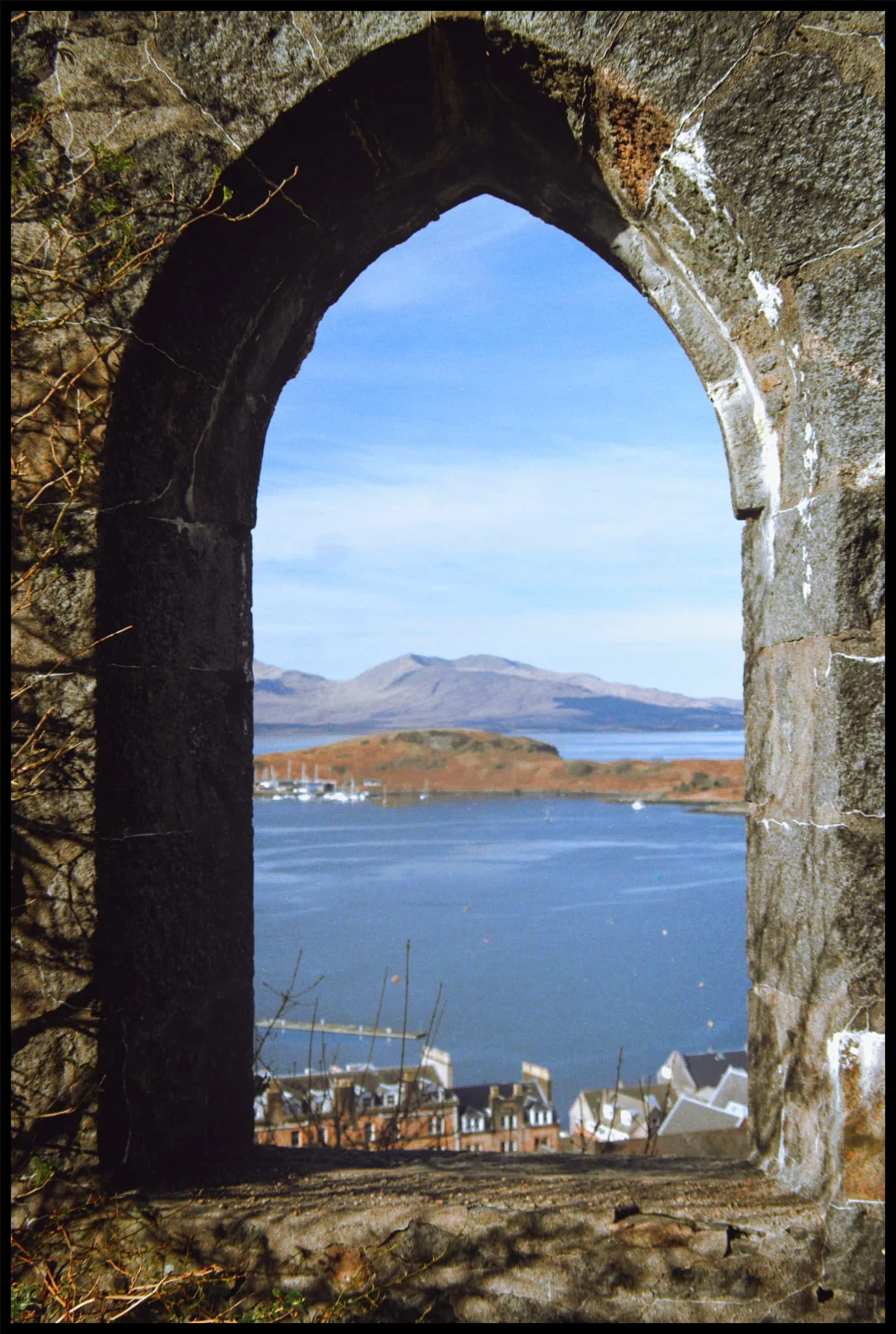  McCaig&rsquo;s Tower has 94 lancet arches, one of which I utilised as a literal compositional frame towards the mountains on the Isle of Mull. 
