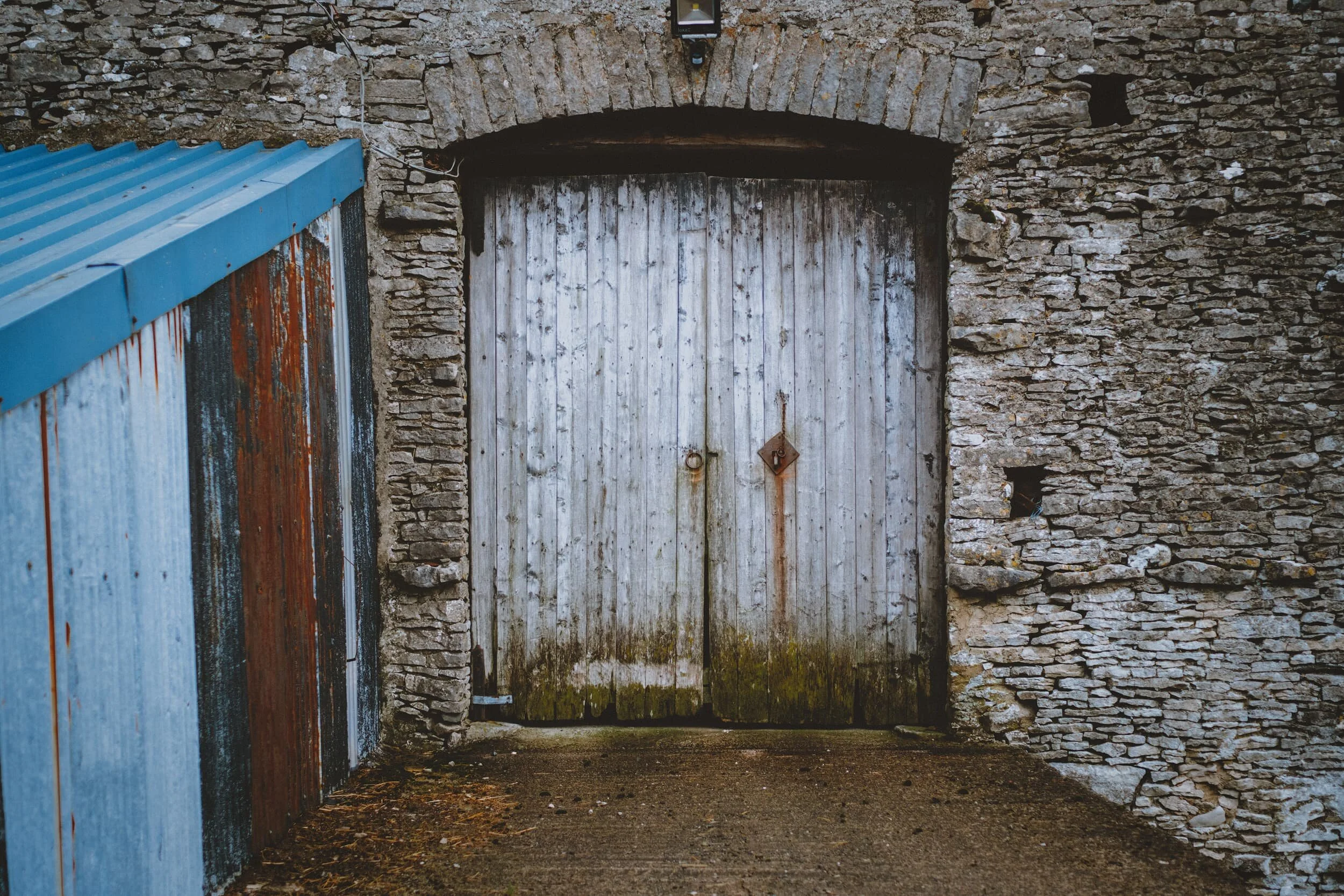  As we ascended the fell side towards Brigsteer and the back of Scout Scar, we passed through Low House Farm and snapped a few photos. I saw this old barn door and pondered the passage of time. 