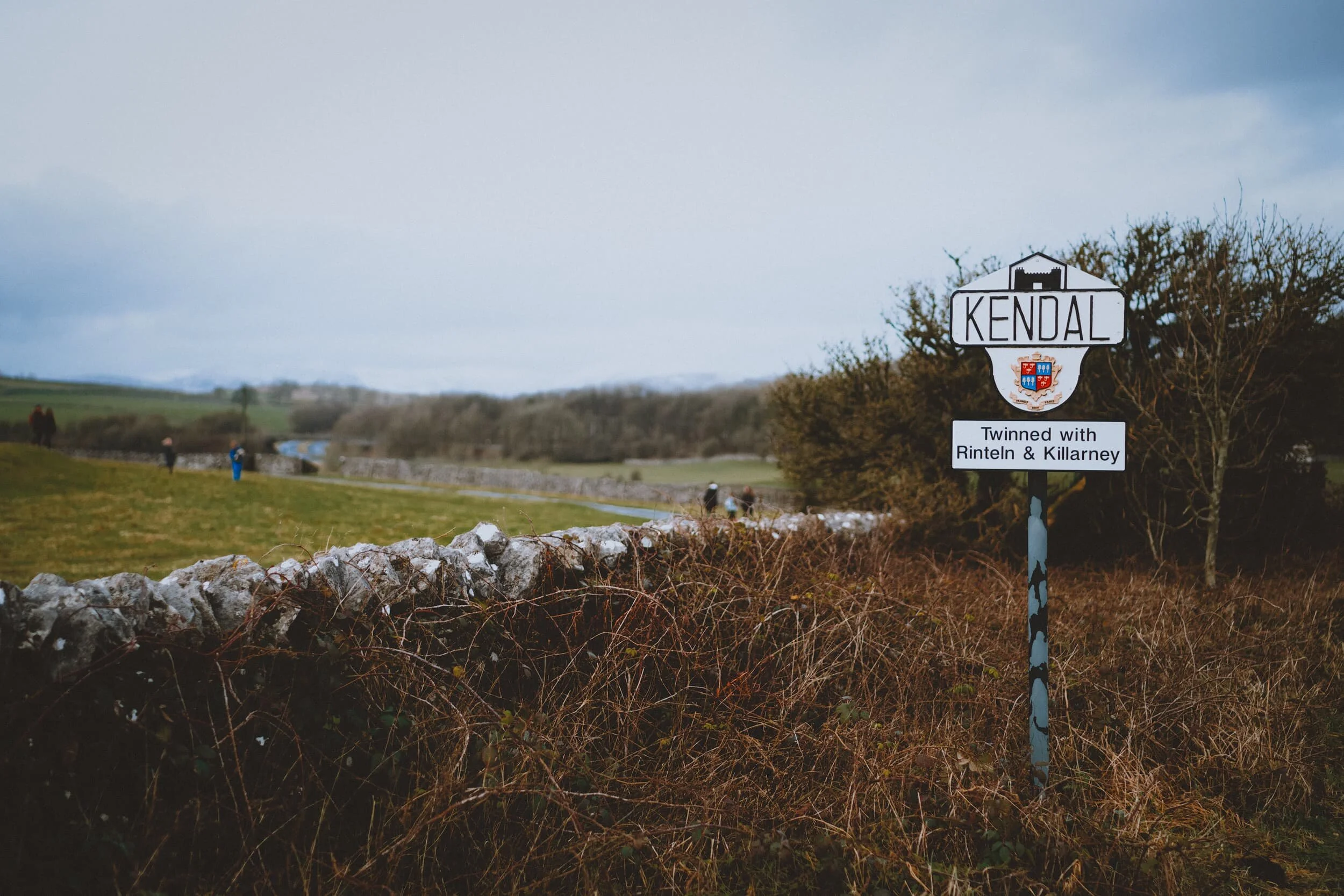  Heading back into Kendal. It&rsquo;s hard to make out in the photo but in the distance we could see the snowy tops of the  Kentmere  fells. 