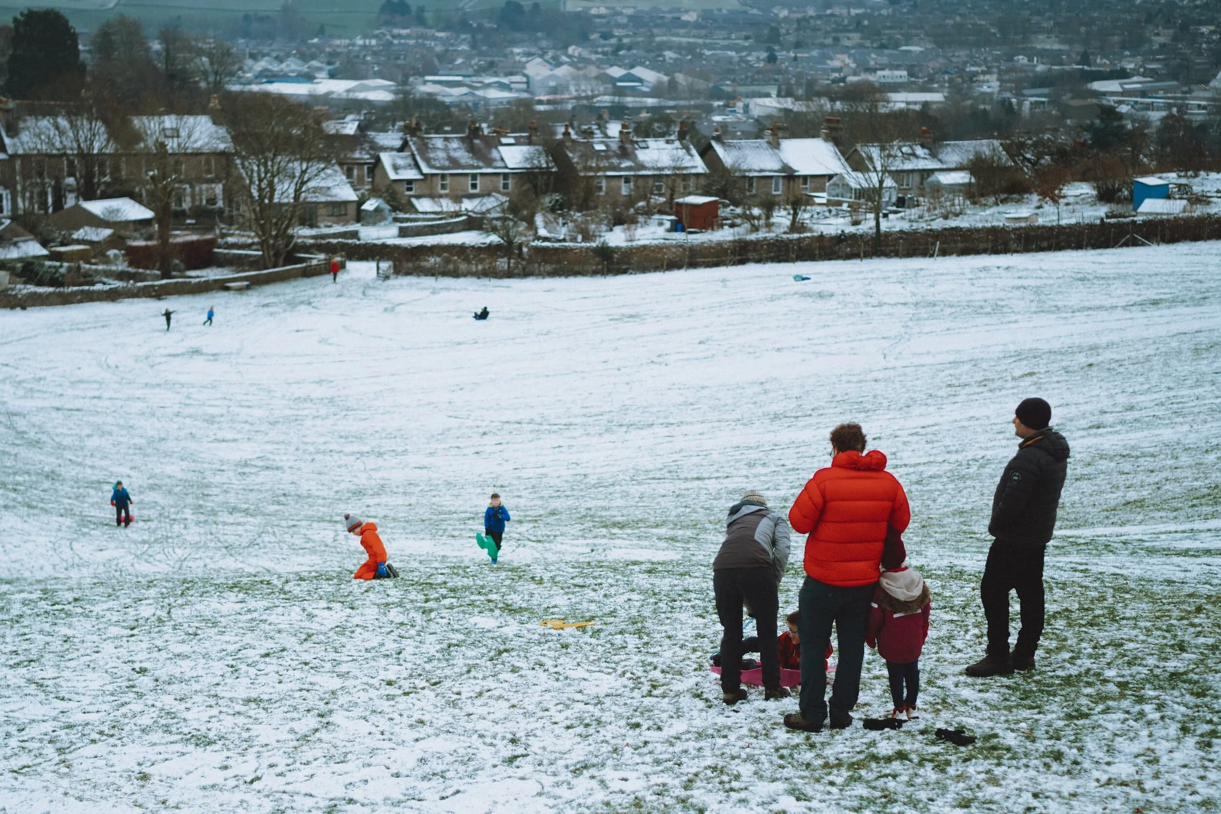 It was nice to see families out enjoying the “snow”.