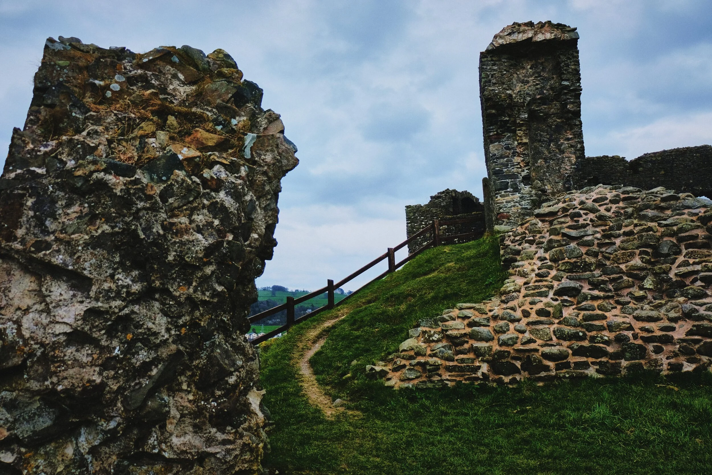What’s left of the castle’s walls and the keep.