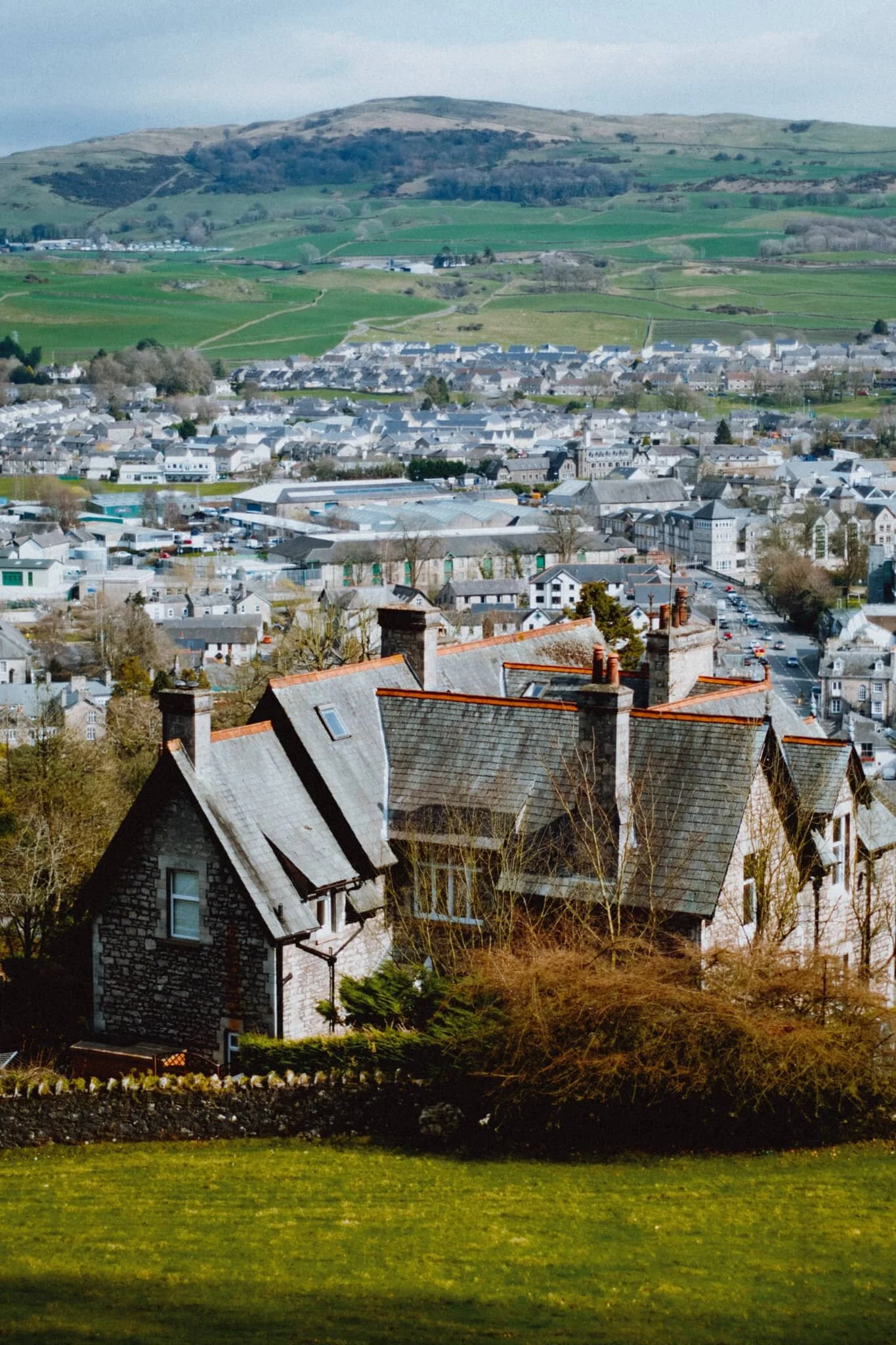 Benson Knott high above Kendal, getting more verdant by the day.
