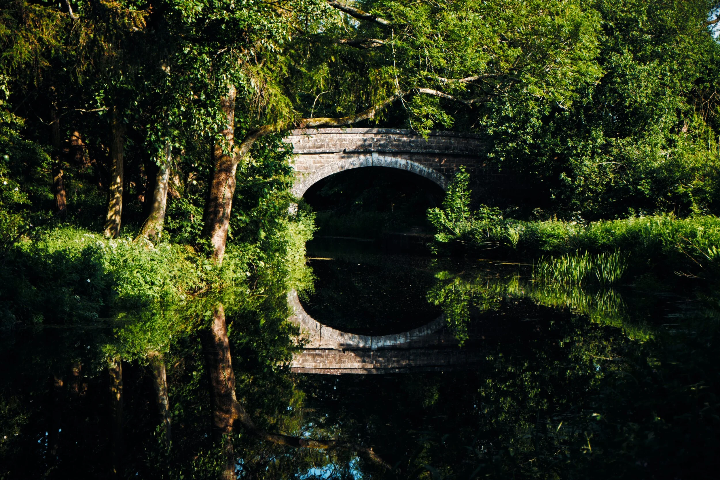 Nature closing in on the 200-year old structures of Lancaster Canal.