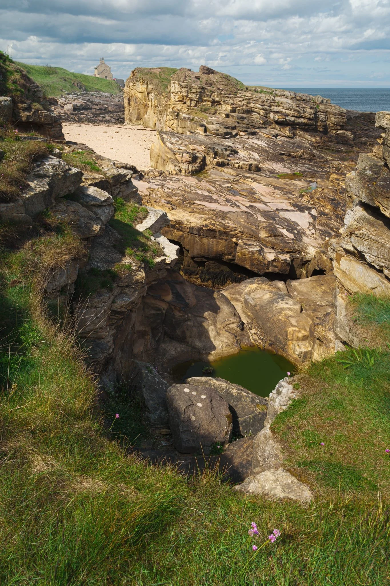  Turns out that a little further south you can clamber up and over an old quarry and you&rsquo;re treated to these immense views towards the Rumbling Kern, its beach, and the Bathing House. 