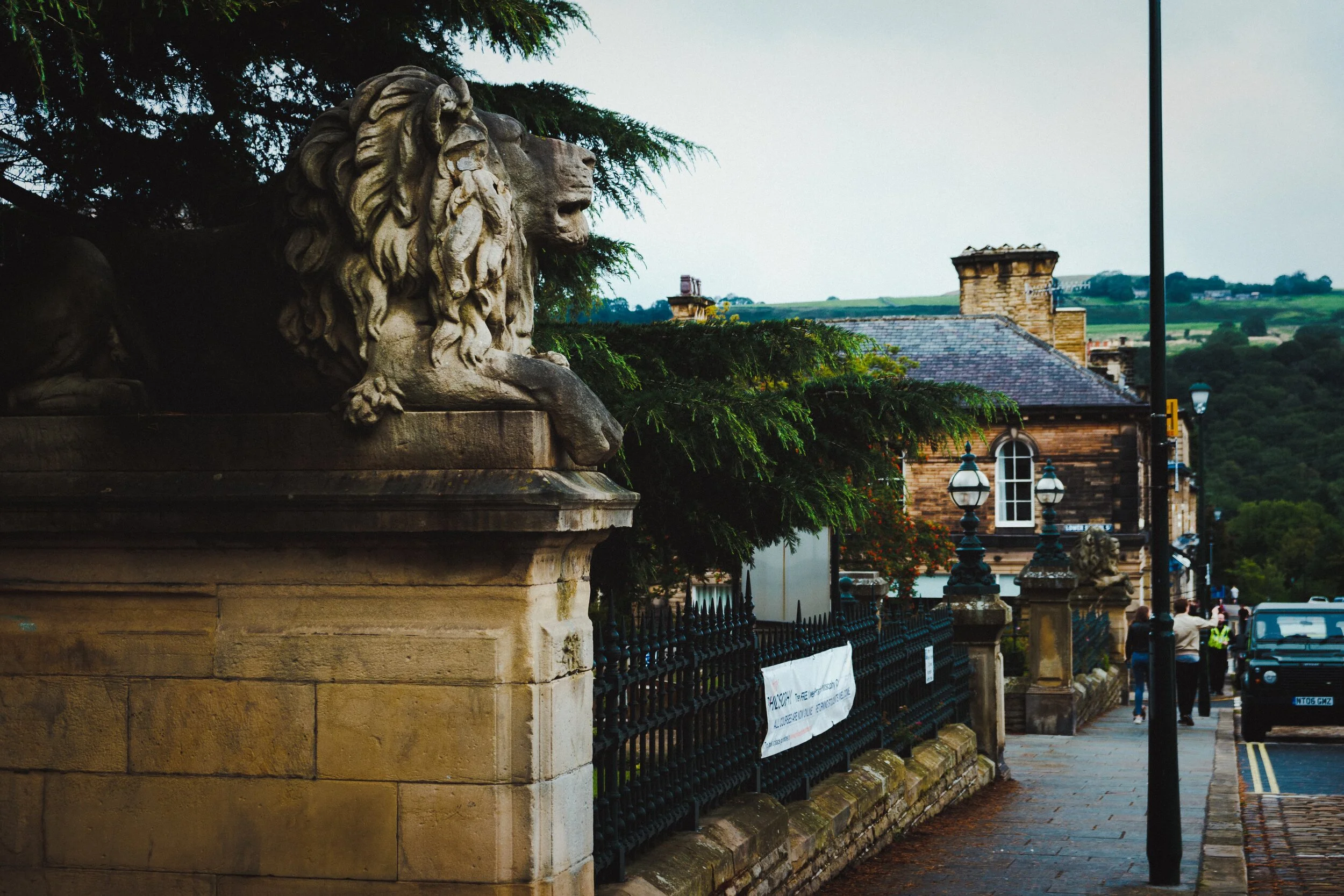 This lion, flanking the old Salt School, represents Determination. Salt School is now part of Shipley College.