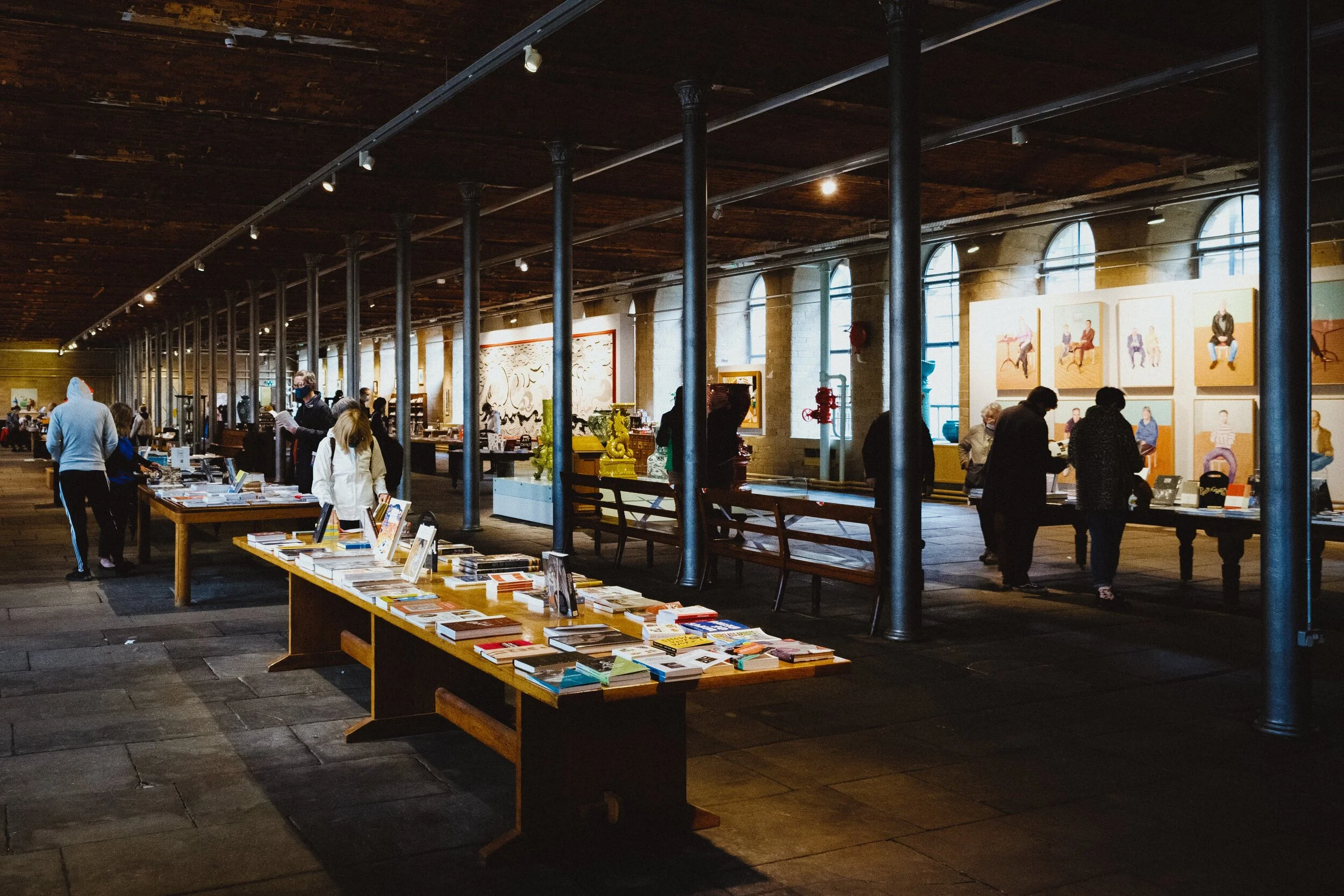 Inside Salts Mill! It closed as working mill in 1986 after 133 years in operation. The following year it was sold to Jonathan Silver, a local entrepreneur, who began the process of transforming the mill into retail and commercial units and an art gallery.