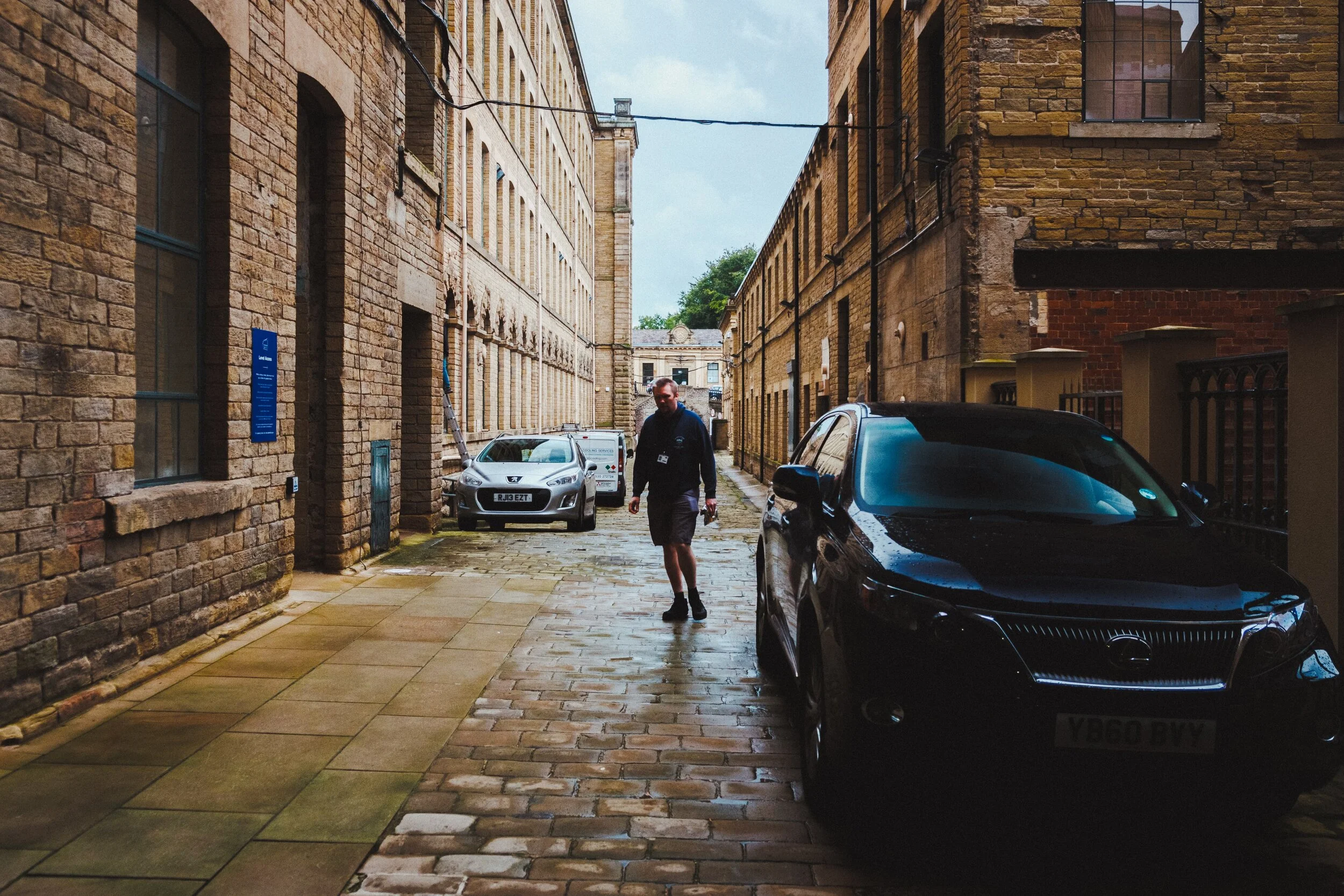 Exiting Salts Mill down the main yard. Back in the mid 1800s, hundreds of mill workers would’ve come streaming down this yard at the end of their shift.