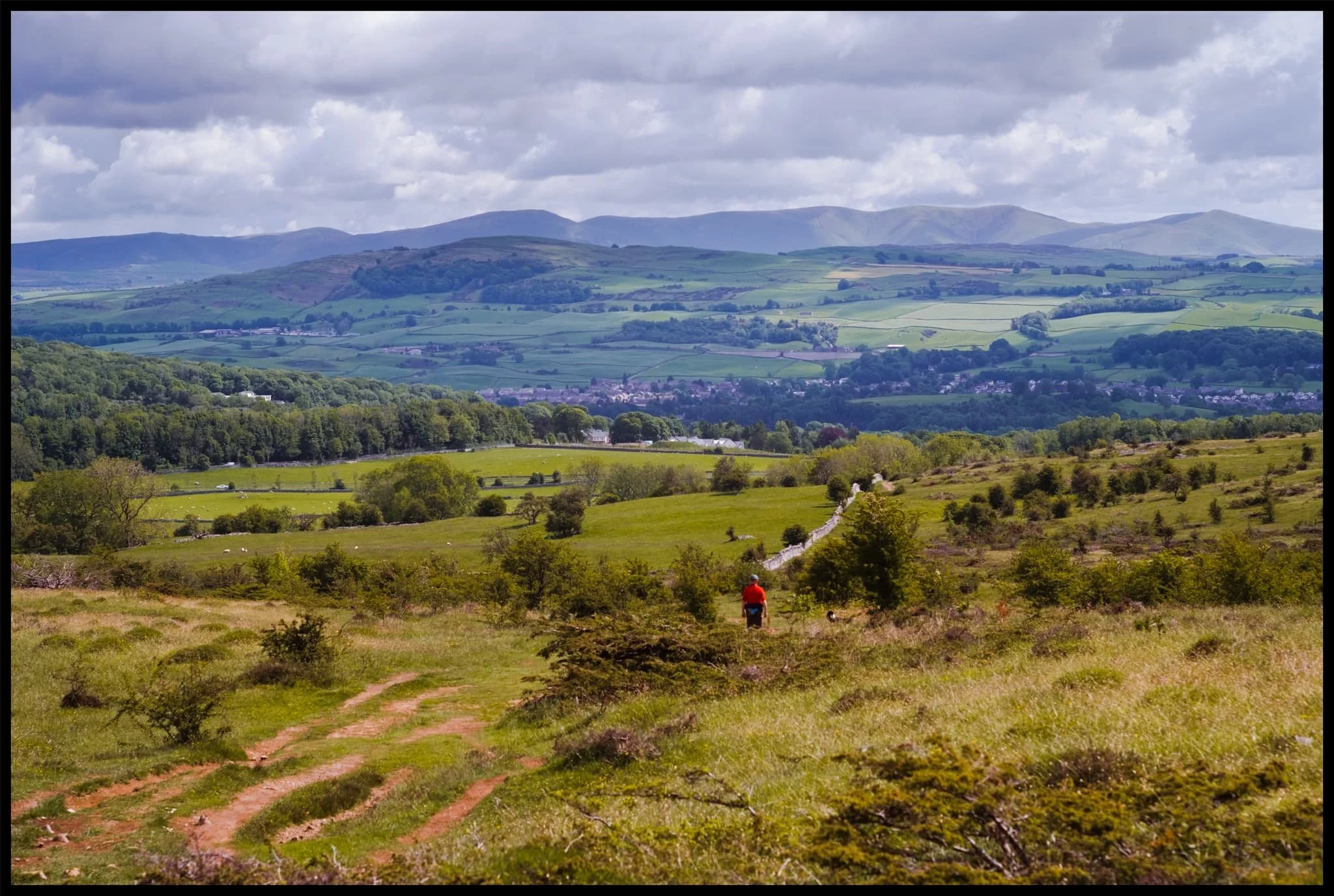  Back down the back of Scout Scar, with the  Howgills  looking lovely. 