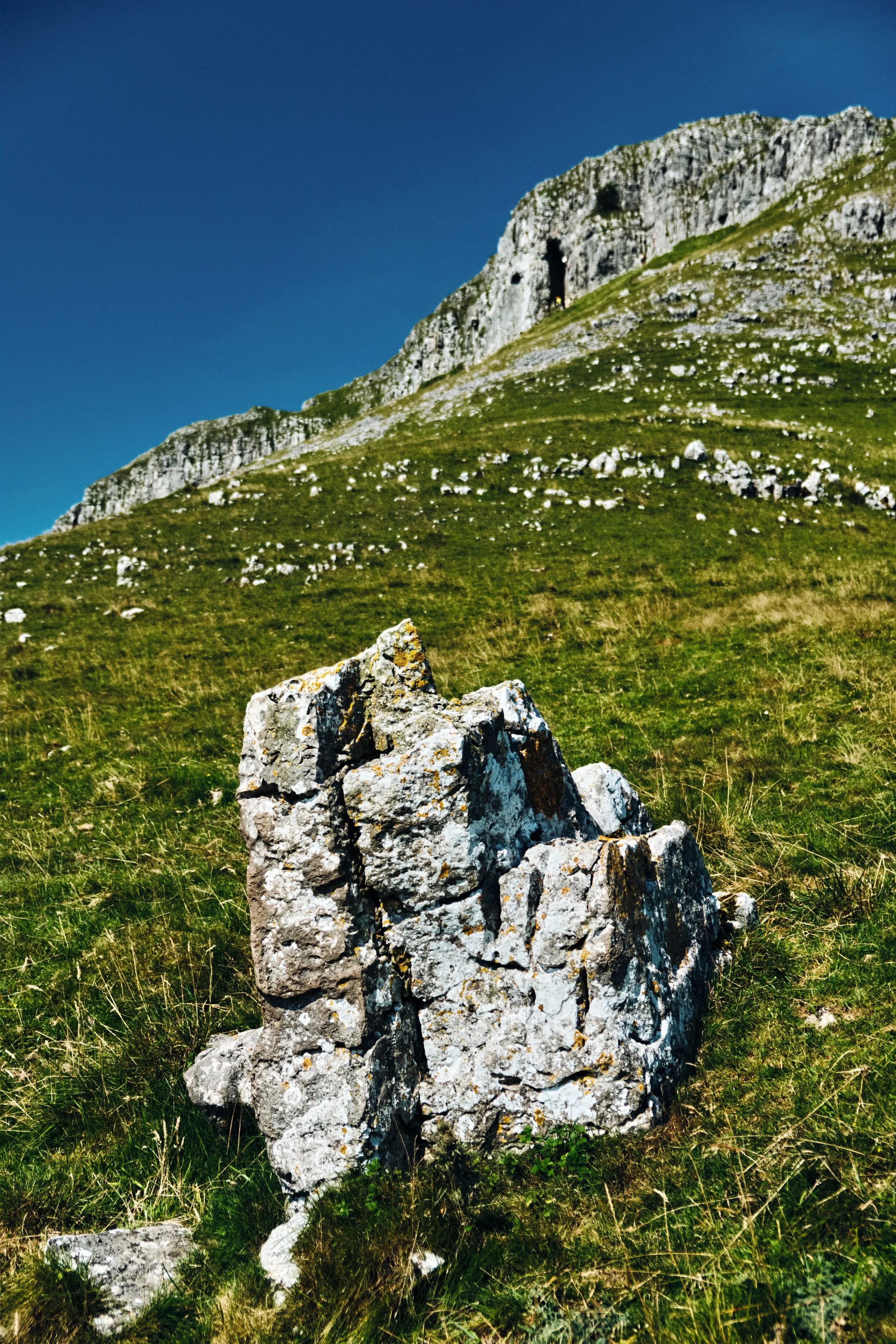 Attermire Scar is known for its numerous caves, one of which you can make out here.