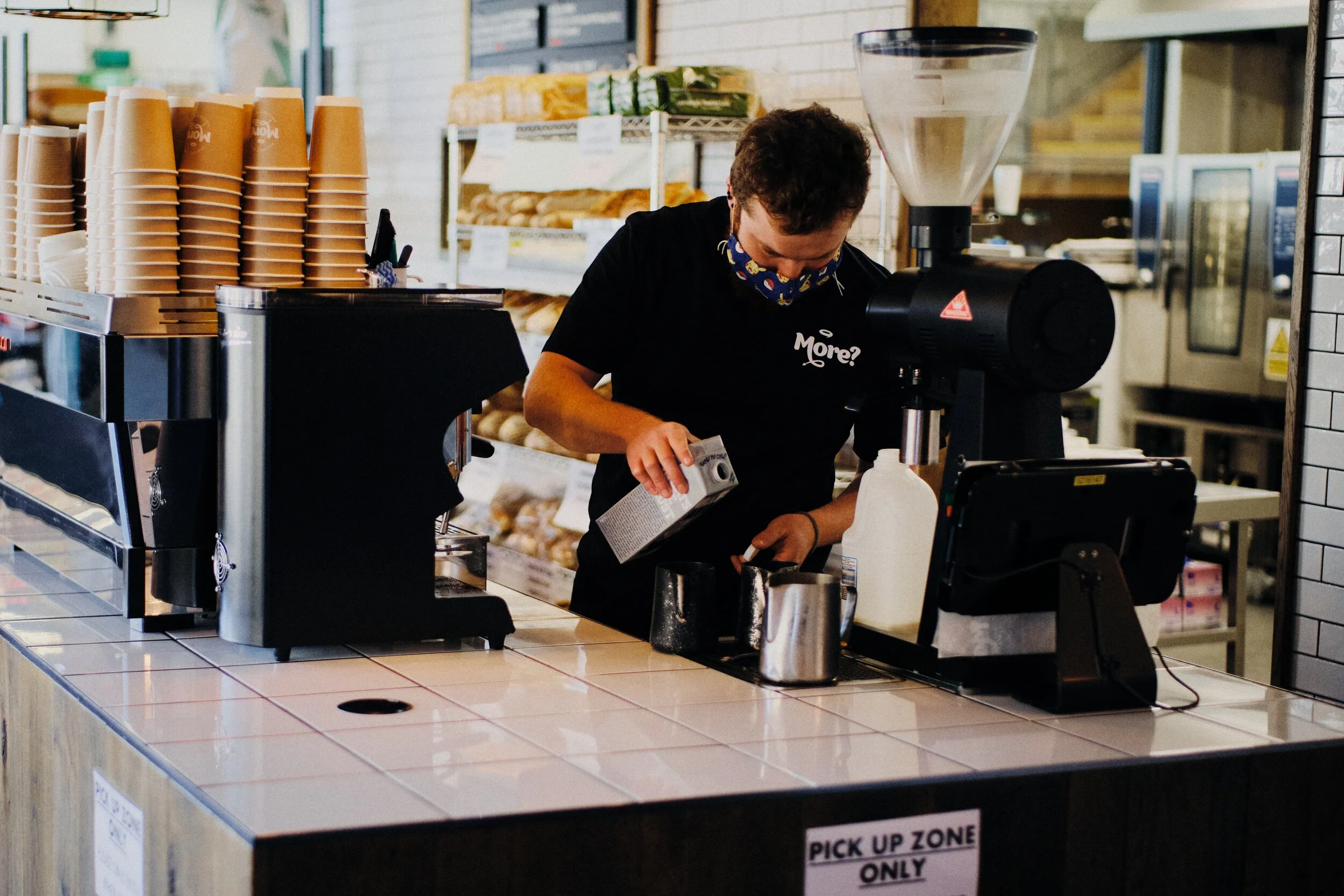  On the way back home we stop off at Staveley for a bacon butty and a flat white at  More? Bakery . 