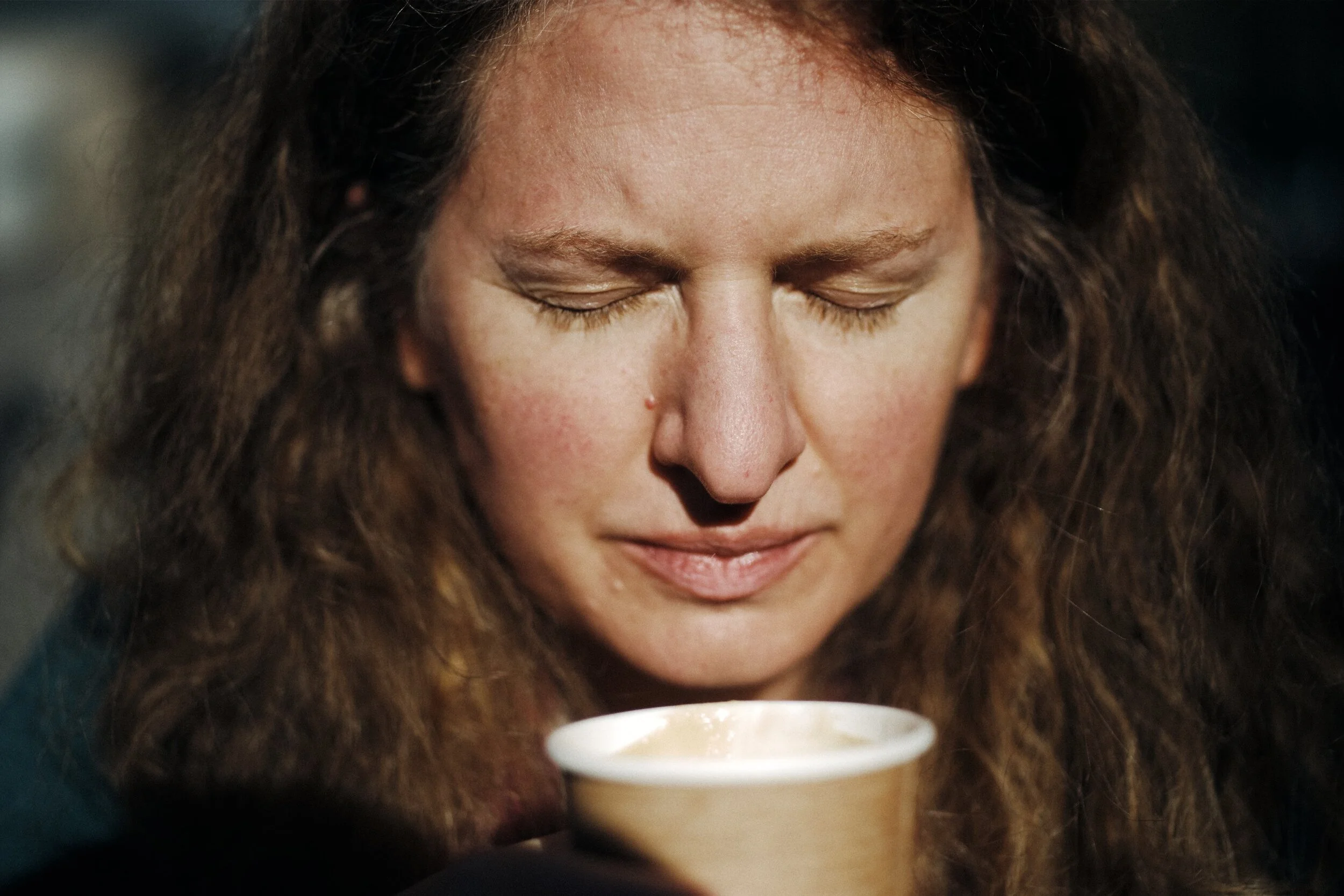  She loves a good brew. 