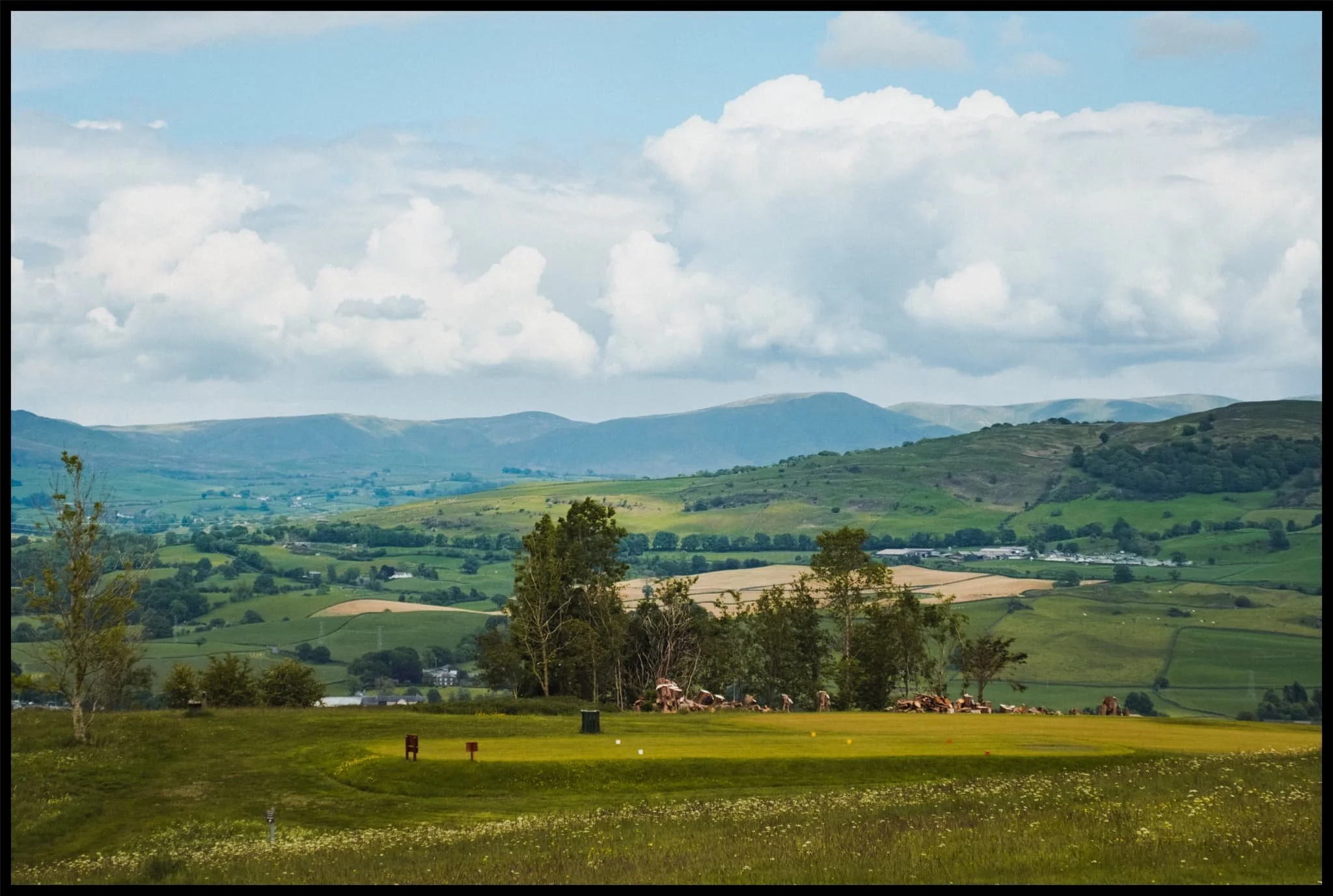  From the top of Kendal Golf Course, views are extensive. On this beautiful day, it was enough to see Benson Knott and the Howgills beyond. 